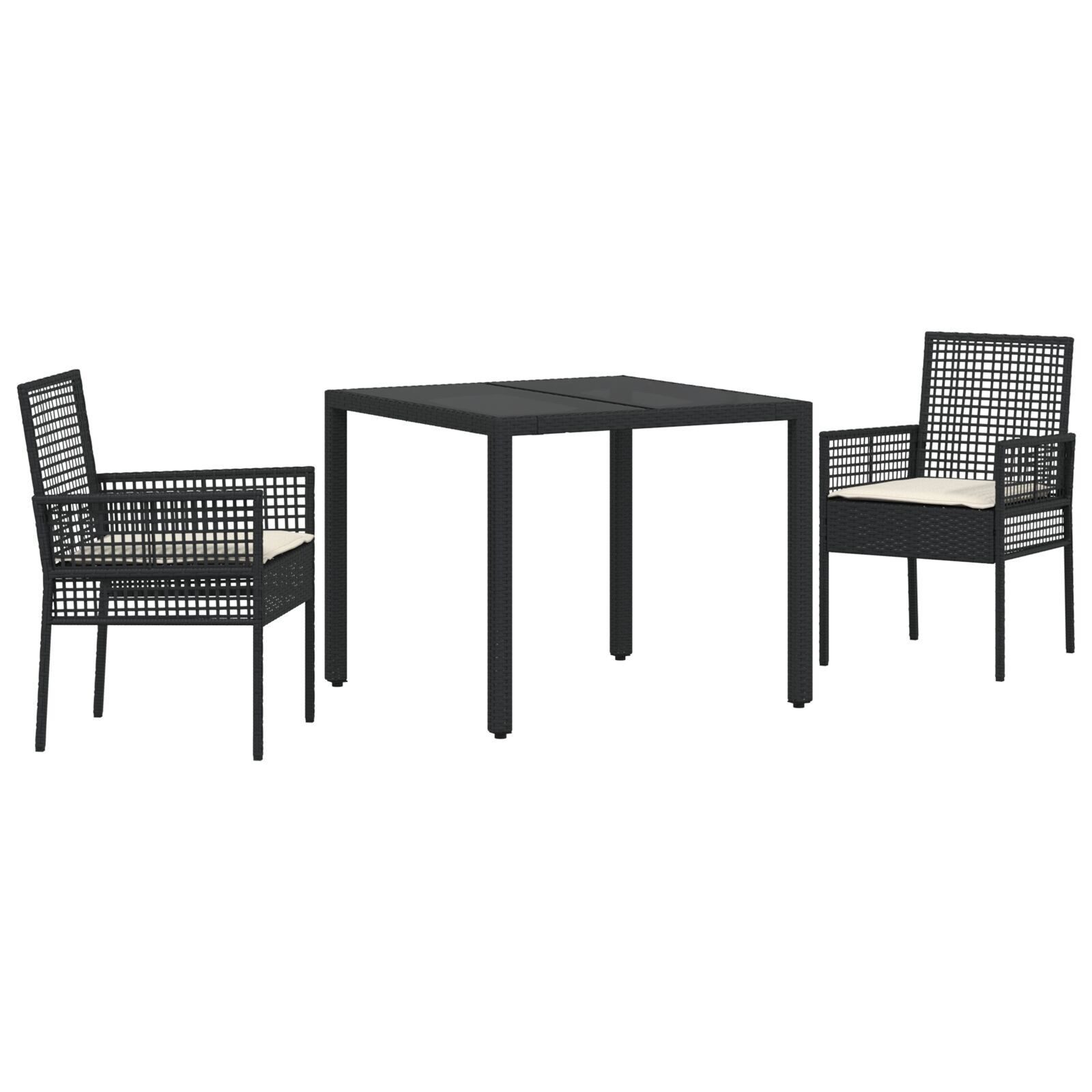 Gartenstuhl 11-tlg. Garten-Essgruppe mit Kissen Beige Poly Rattan