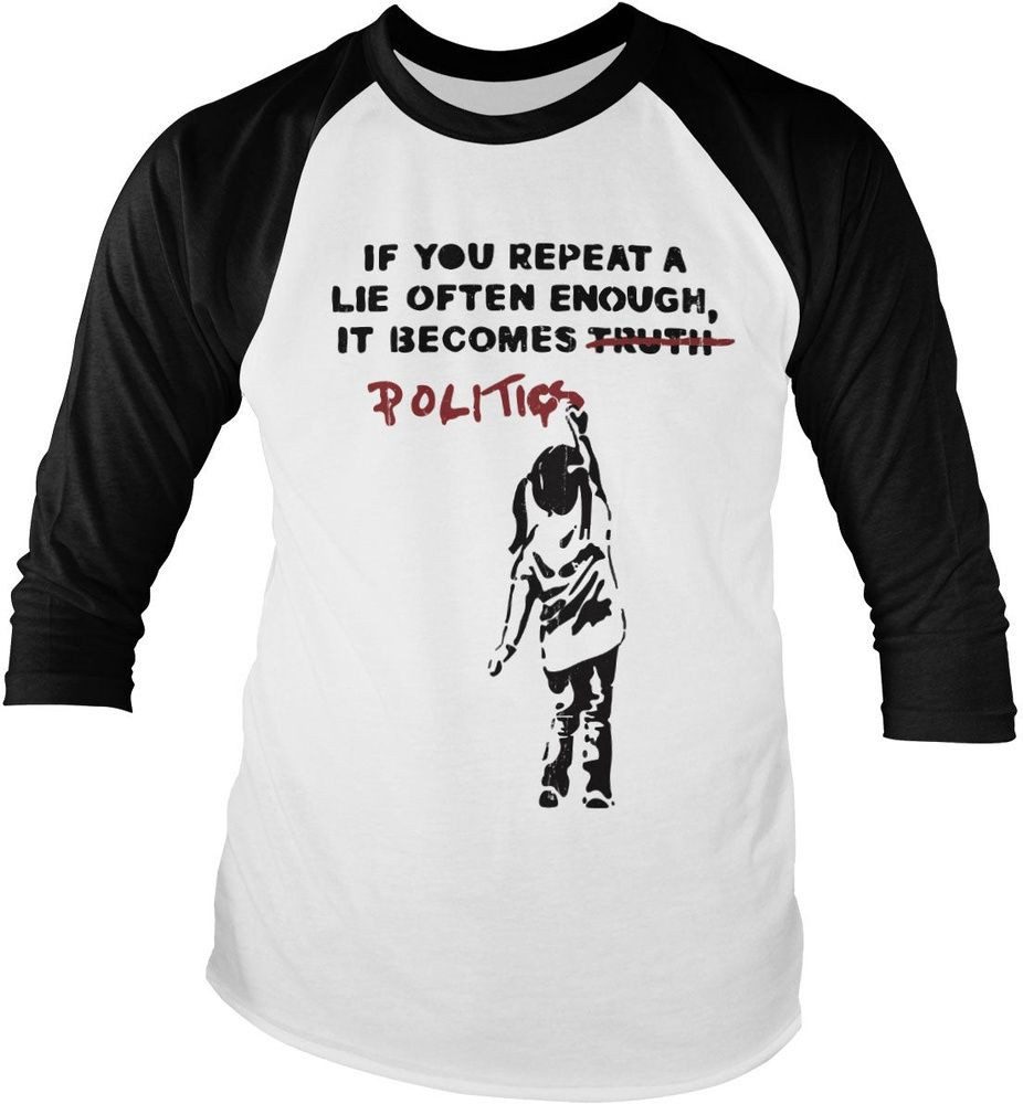 BANKSY Longsleeve Politics Baseball Long Sleeve Tee