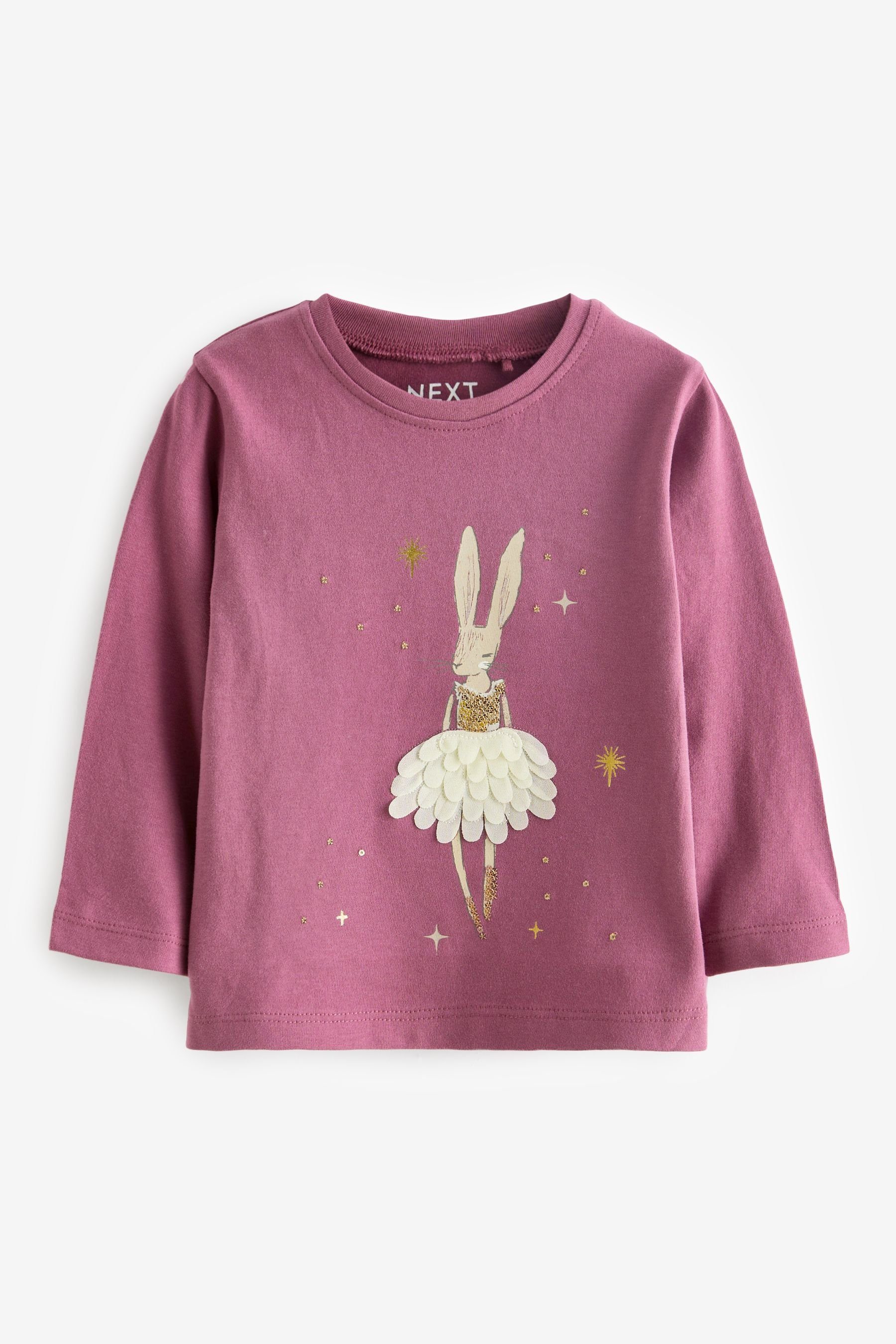 Next Langarmshirt Langärmeliges Bunny (1-tlg) Ballerina T-Shirt