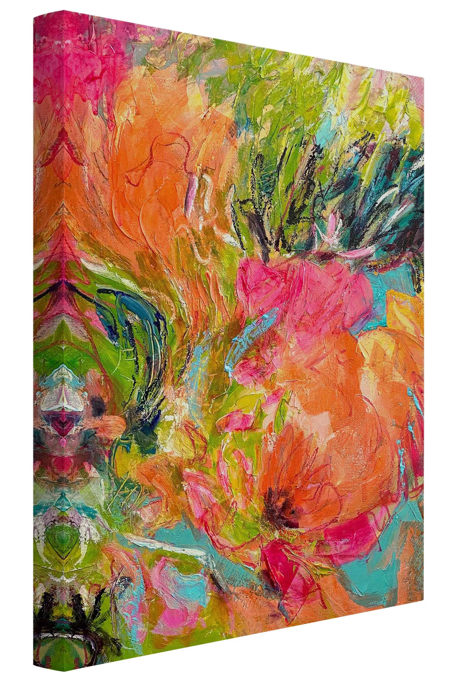 Bilderdepot24 Leinwandbild Akustikbild Abstrakt Modern Blumen günstig online kaufen