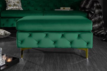 riess-ambiente Fußhocker MODERN BAROCK 92cm smaragdgrün / gold (Einzelartikel, 1 St), Wohnzimmer · Samt · 3-Sitzer · Federkern · Chesterfield