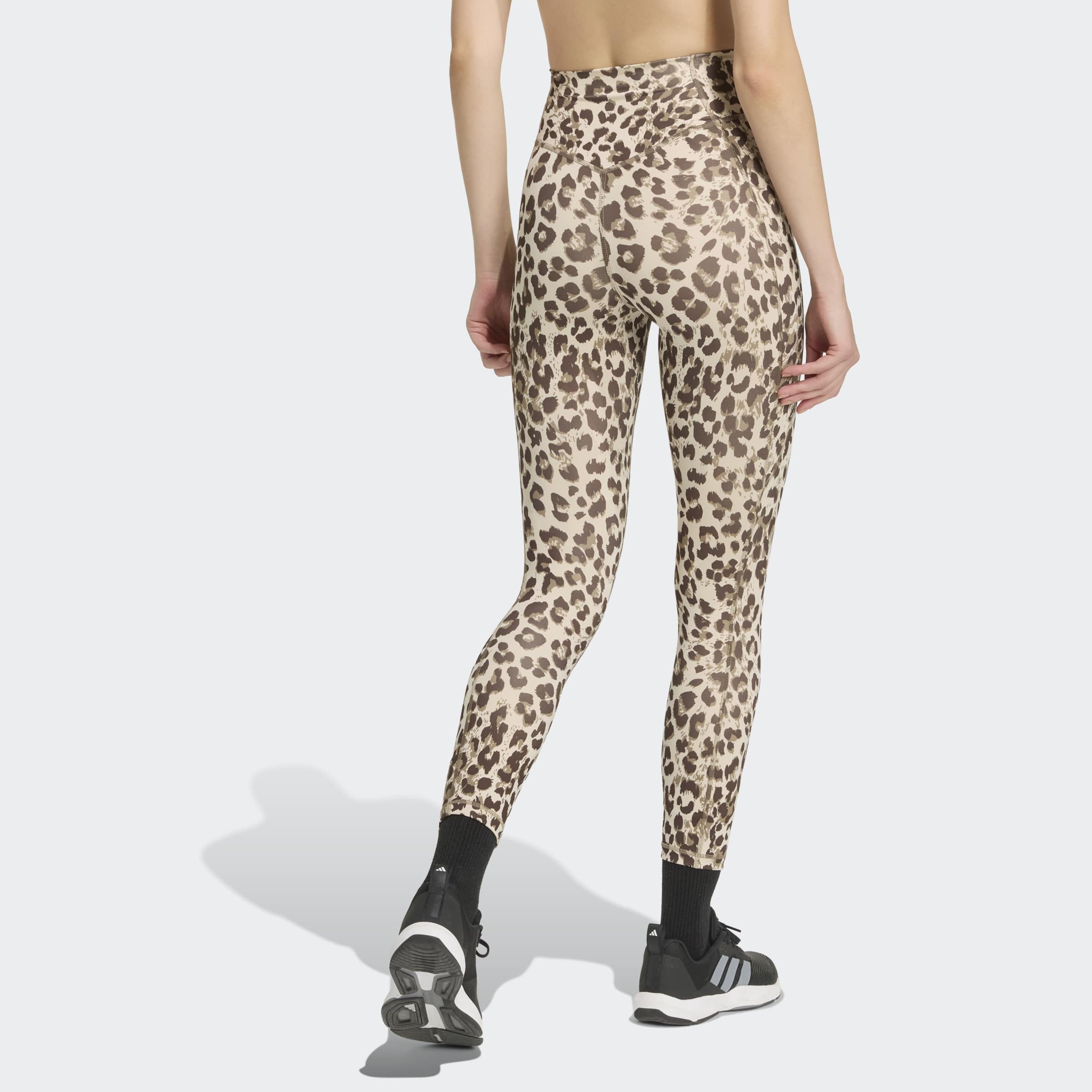 adidas Performance Trainingstights OPTIME ESSENTIALS 3-STREIFEN LEOPARD 7/8 LEGGINGS
