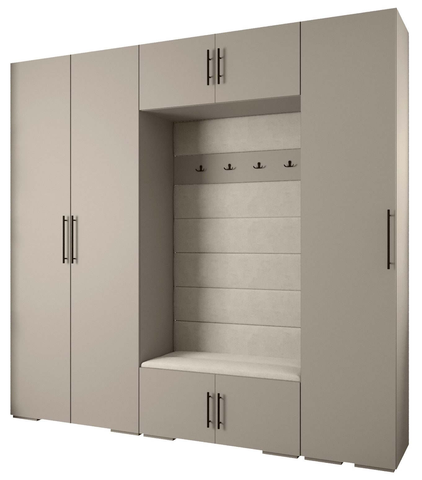 ABIKS MÖBEL Kompaktgarderobe INOVA 3 SATZ 8 Möbelset, Garderobe mit Kleiderstange und Regalen