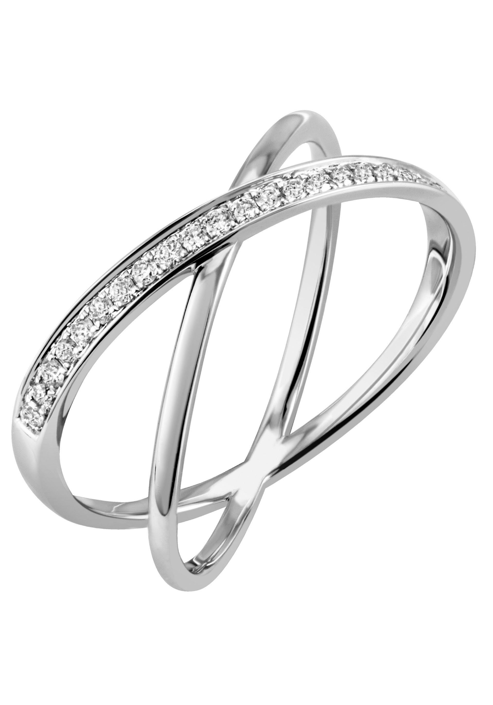 Firetti Fingerring Schmuck Geschenk Silber 925 Silberring Kreuz, mit Zirkonia (synth)