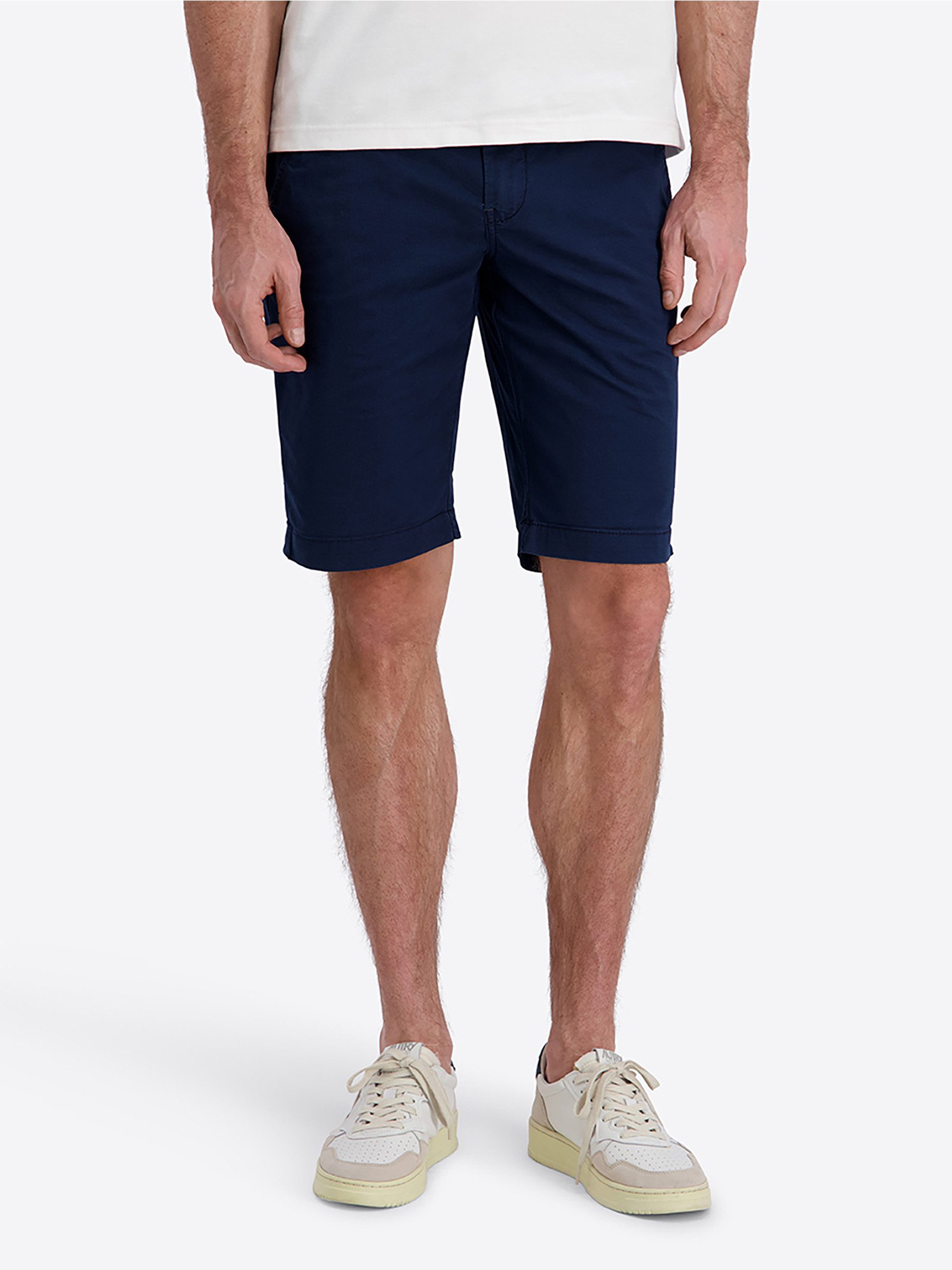 TIMEZONE Chinoshorts Strukturware Fester Bund Gürtelschlaufen Umschlag für Herren (1-tlg) Baumwolle Slim Fit Einfarbig atmungsaktiv Reißverschluss