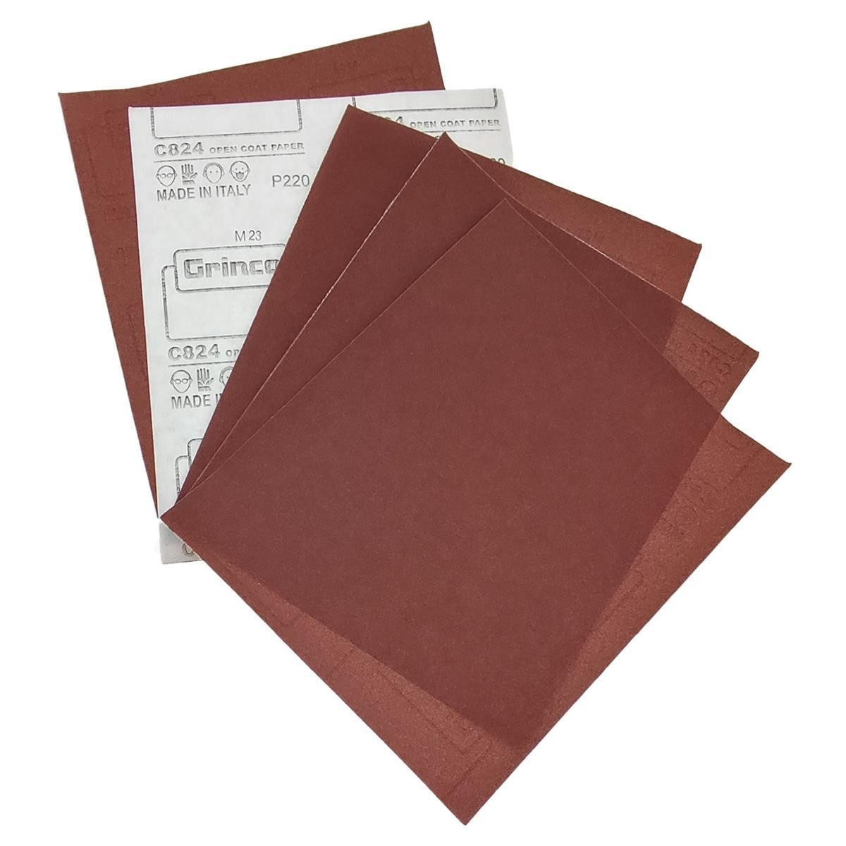 varivendo Schleifpapier Schleifpapier 15er Set Rot C-Papier P220 P240 P320, (Set, 15 St., Schleifpapier), Schleifbogen Schleifstreifen Schmirgelpapier Sandpapier Schleifmittel