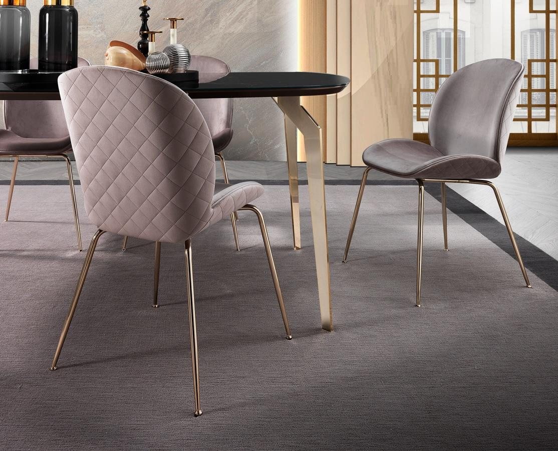 JVmoebel Esszimmerstuhl Beige Holzstühle mit hochwertigem Textilbezug und modernem Design, Made in Europa