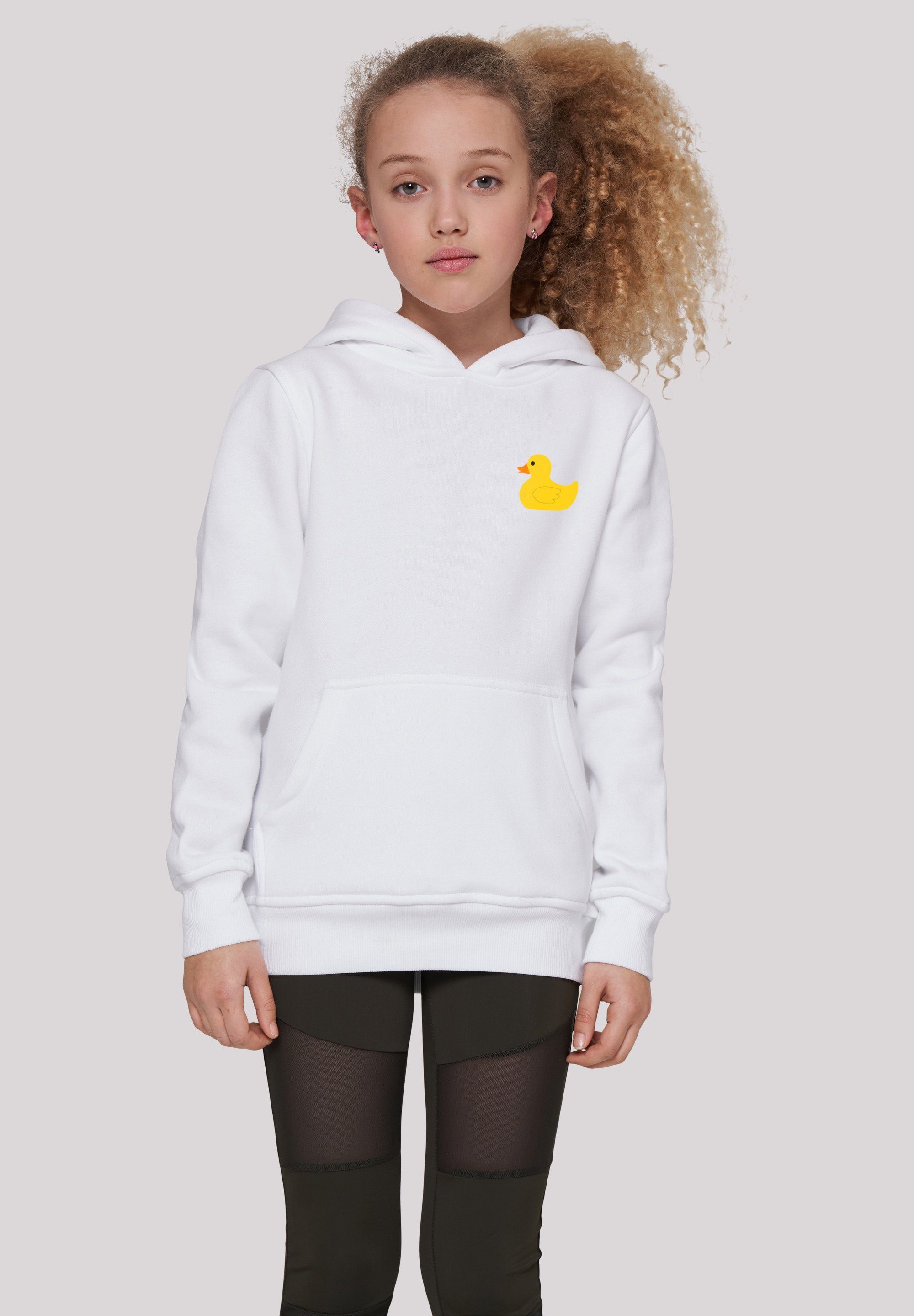 Kapuzenpullover F4NT4STIC Duck Print Rubber UNISEX Yellow weiß HOODIE