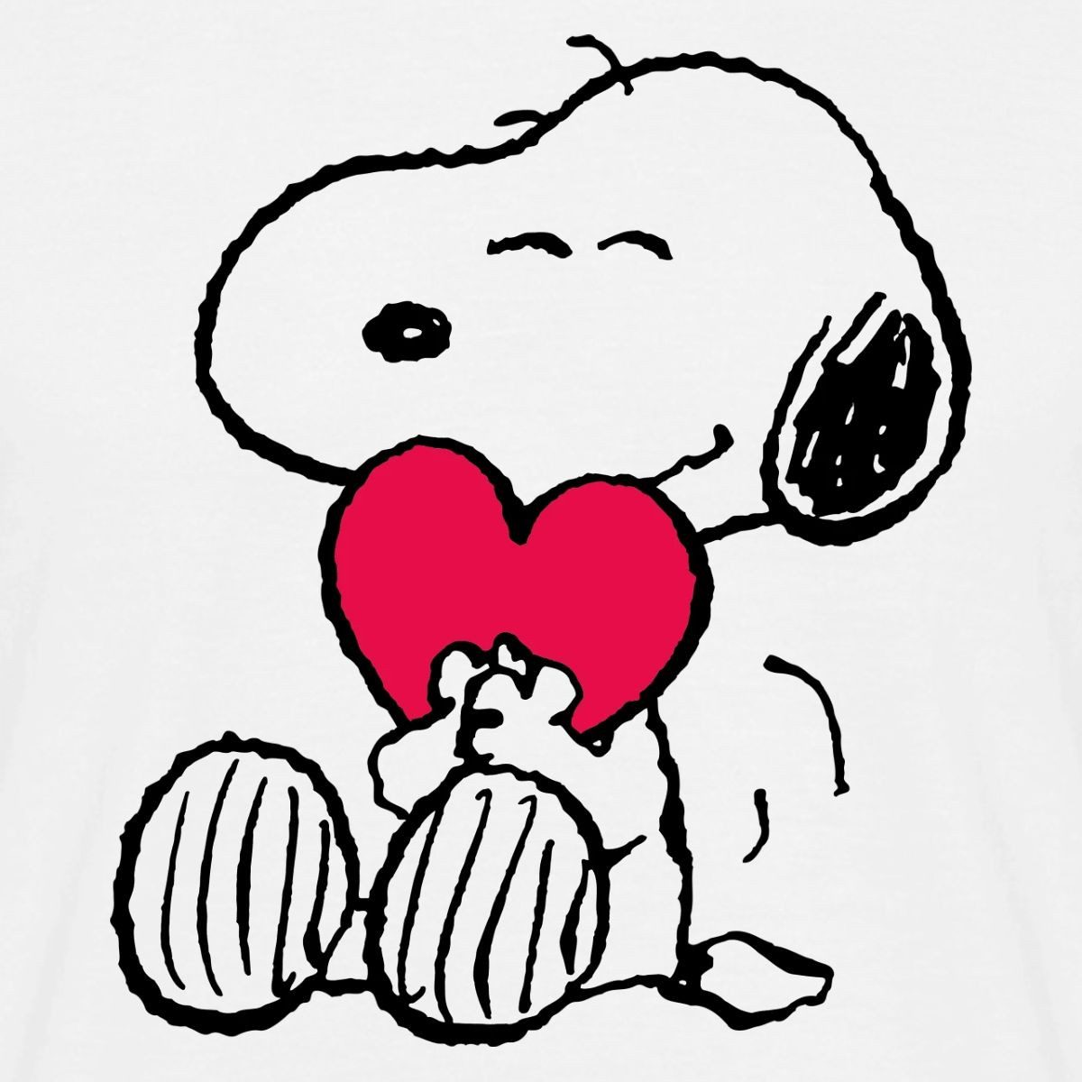 Spreadshirt T-Shirt Peanuts Snoopy Herz Love Geschenk Männer T-Shirt (1-tlg)