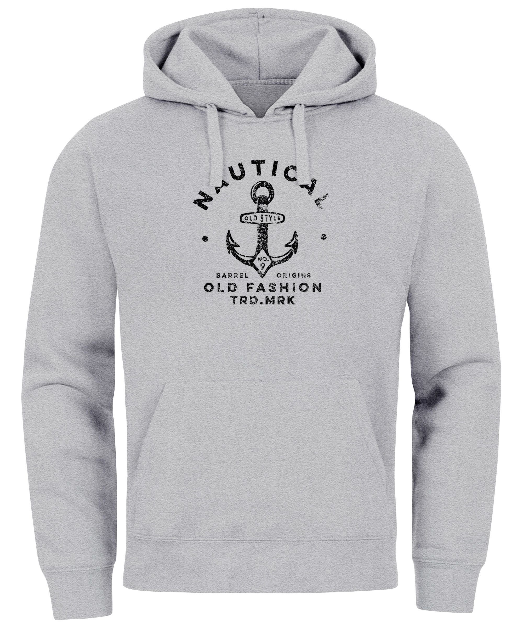 Neverless Hoodie Hoodie Herren Anker Motiv günstig online kaufen