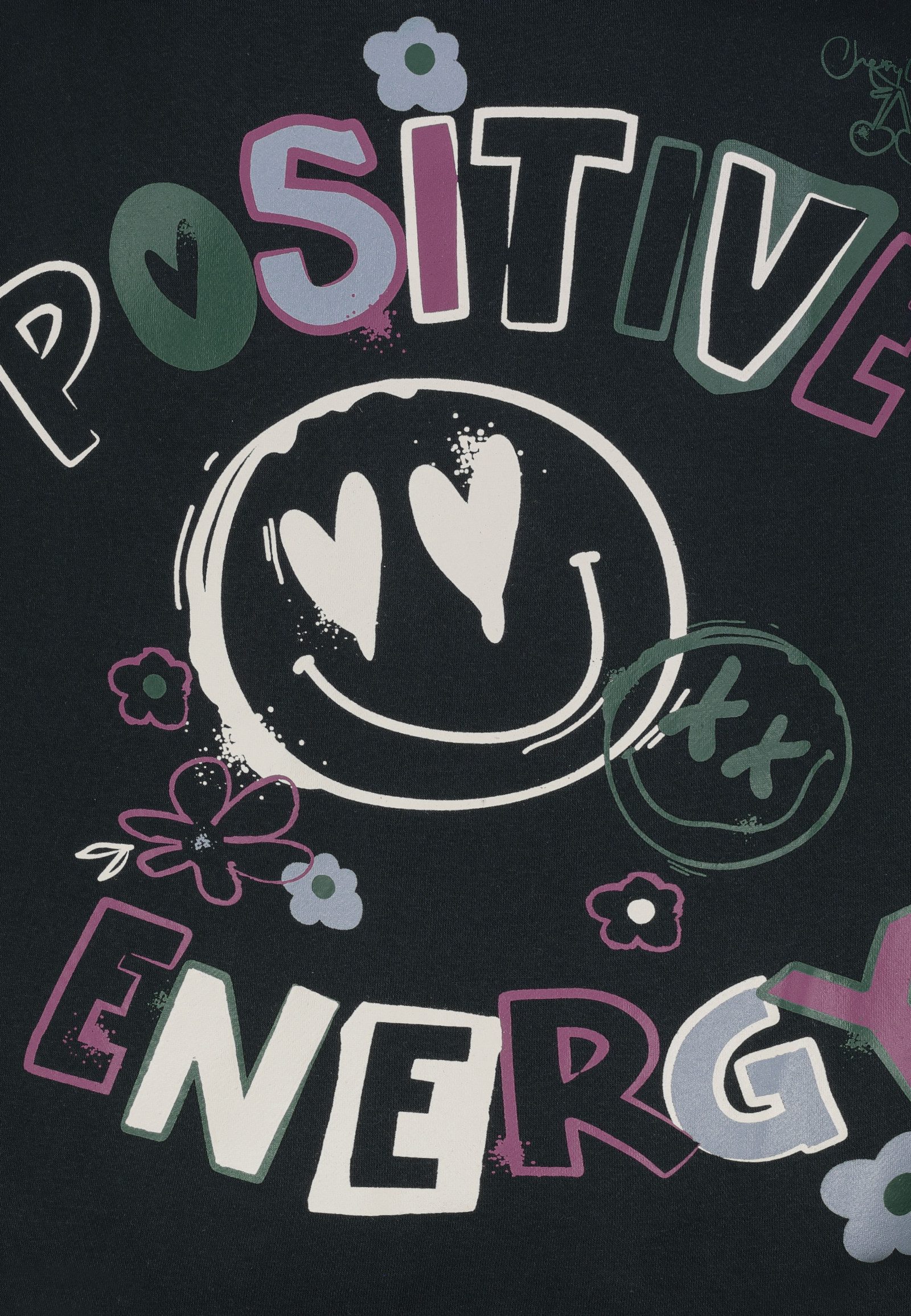 SUBLEVEL Hoodie Mit Kapuze und farbenfrohem Motivprint (1-tlg) Positive Vib günstig online kaufen