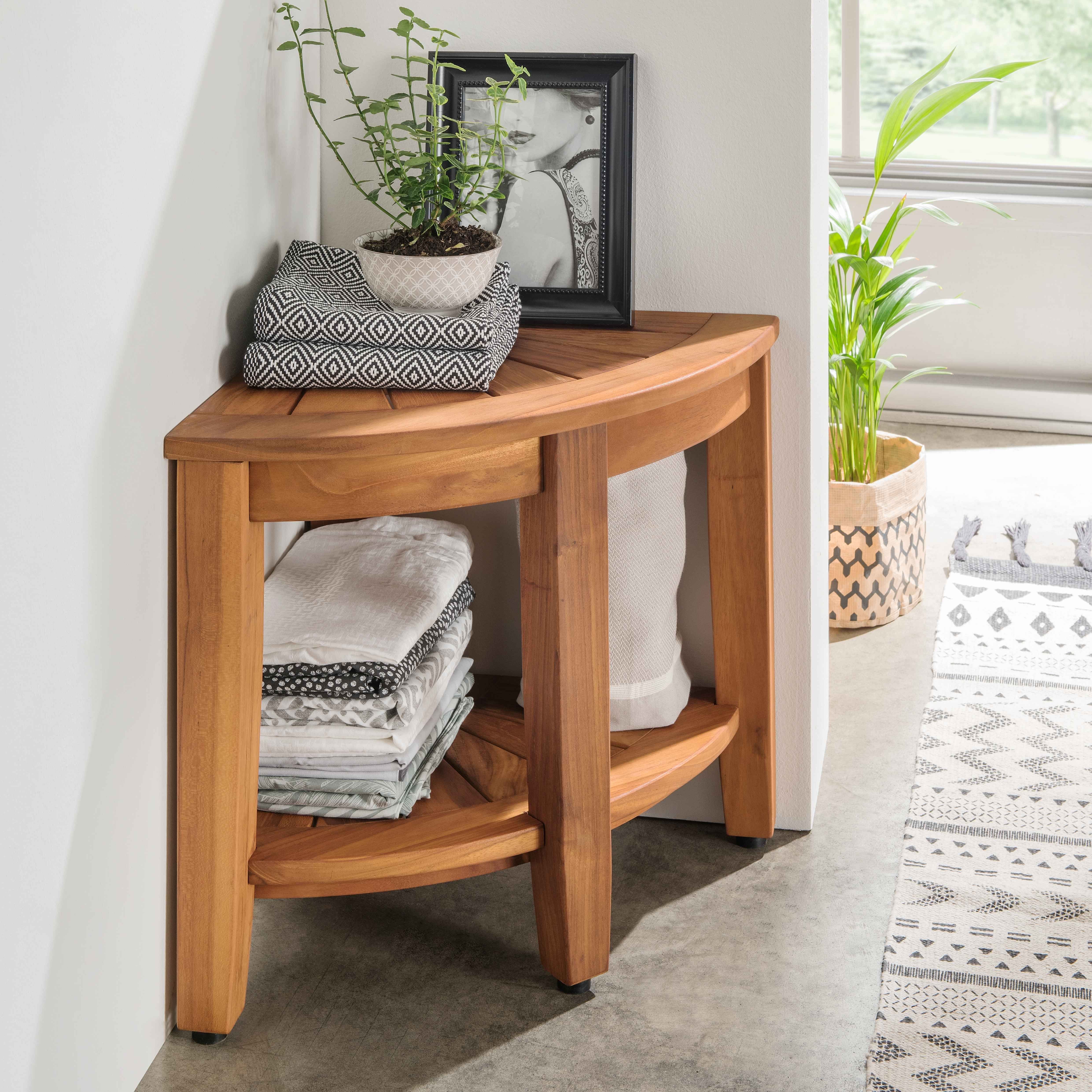 Destiny Badregal SPA & LIVING, Eckregal halbrund 40x40x44,5 cm, Teak