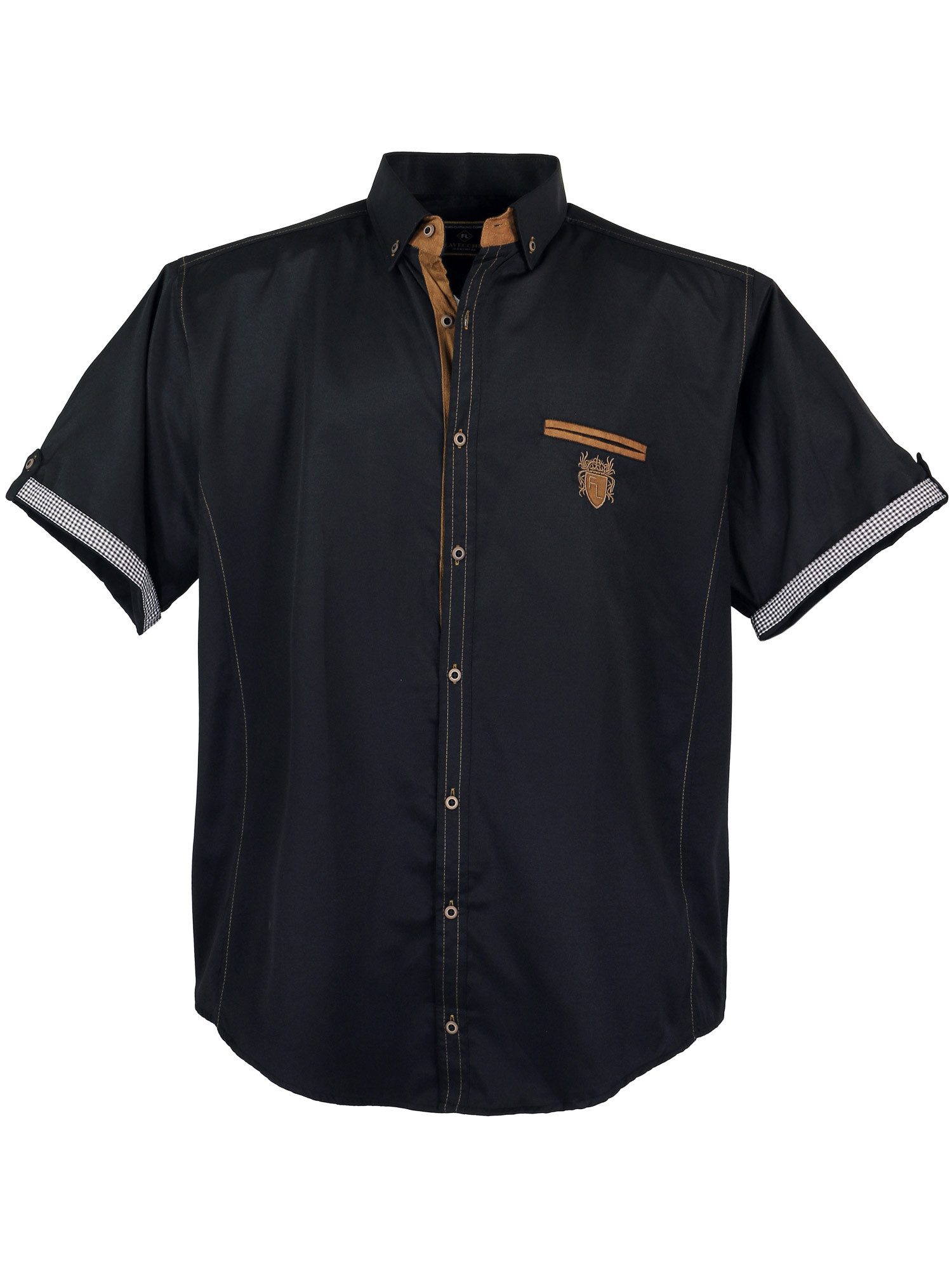 Kurzarmhemd Lavecchia Herren Kurzarmhemd 1128 (Dark-Black, 7XL)