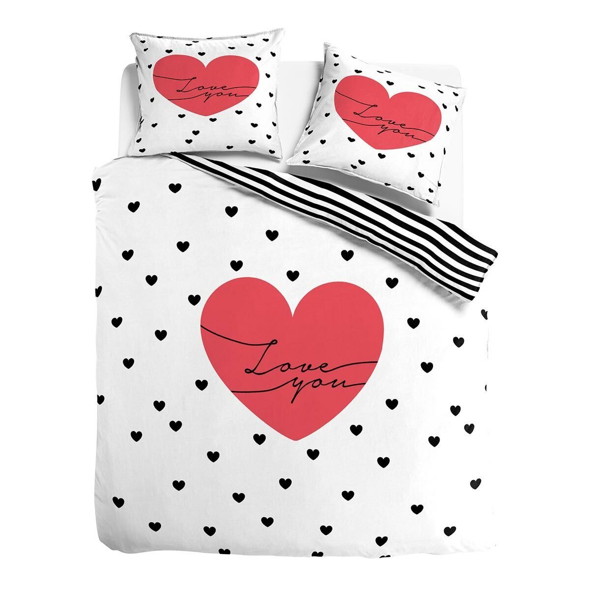 TRAUMSCHLAF Bettwäsche Love You, Renforce, 2 teilig, Herzen voller Liebe auf glatter Baumwolle