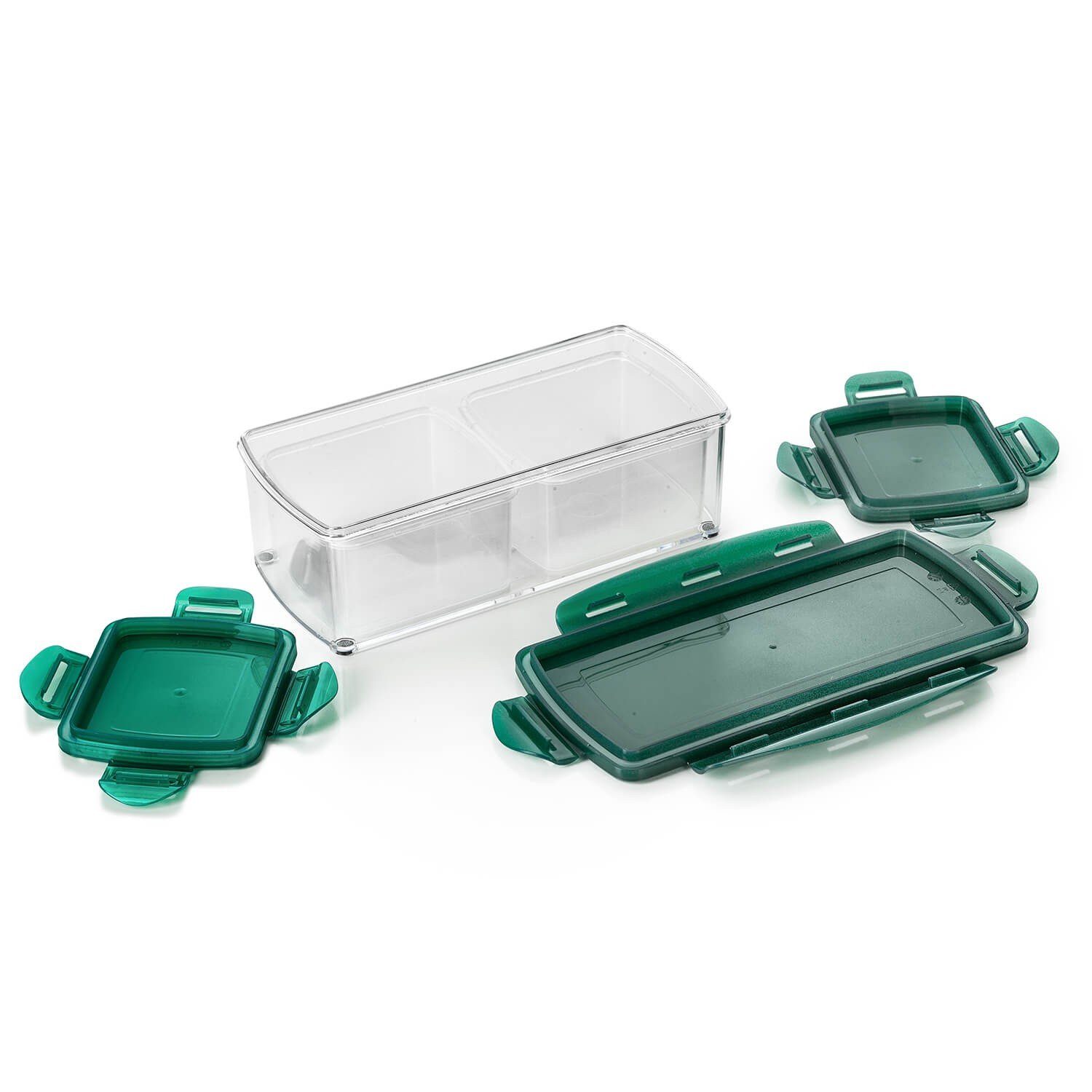 Genius Aufbewahrungssystem Nicer Dicer Fusion smart, (Set), inkl. Frischhaltedeckel(1x 1,25l & 2x0,4l) Auffangbehälter Dosen Box