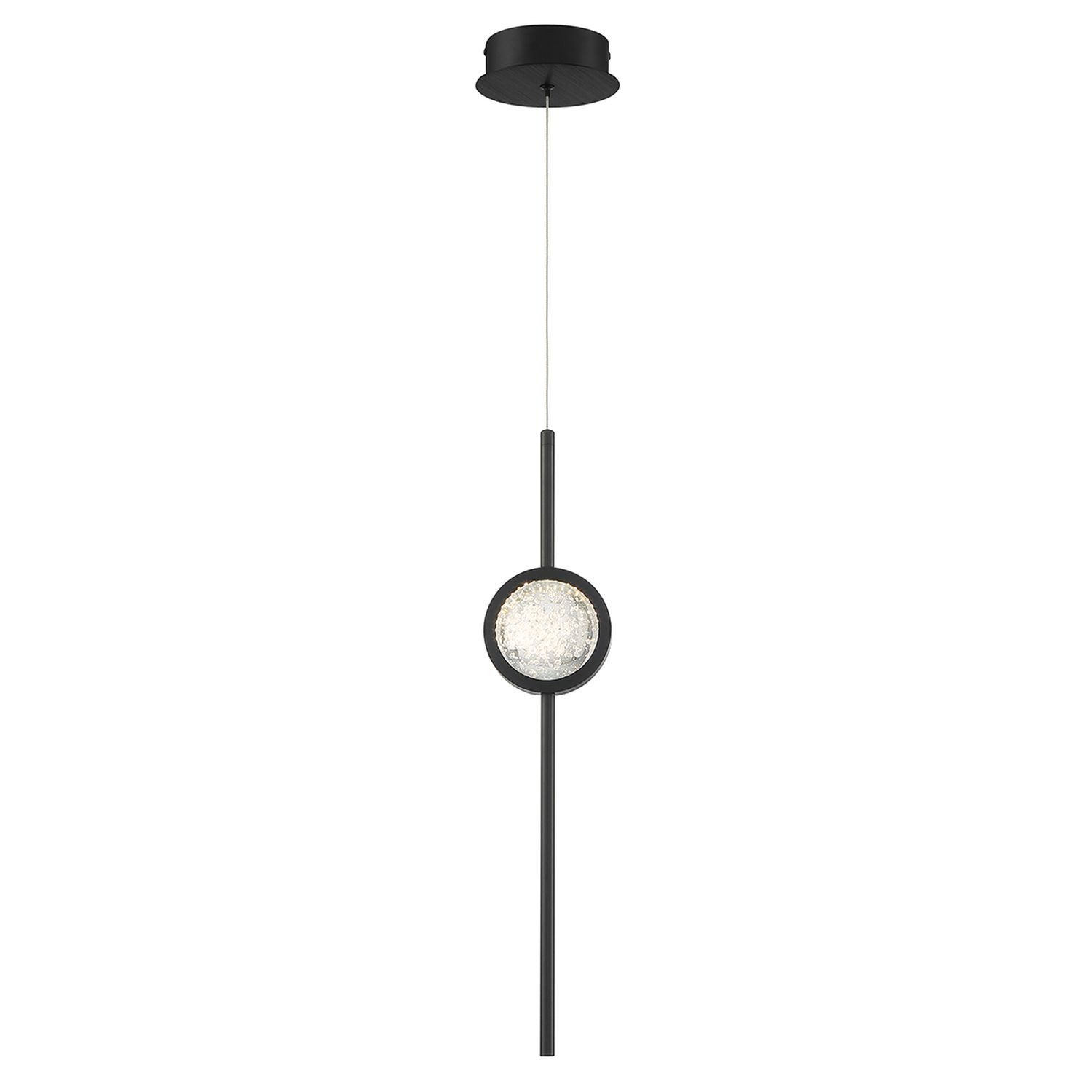 Licht-Erlebnisse Pendelleuchte ADRIAN, LED, Warmweiß, LED B: 122 cm schmal H: max. 264.5 cm Schwarz Glas Metall 3000 K