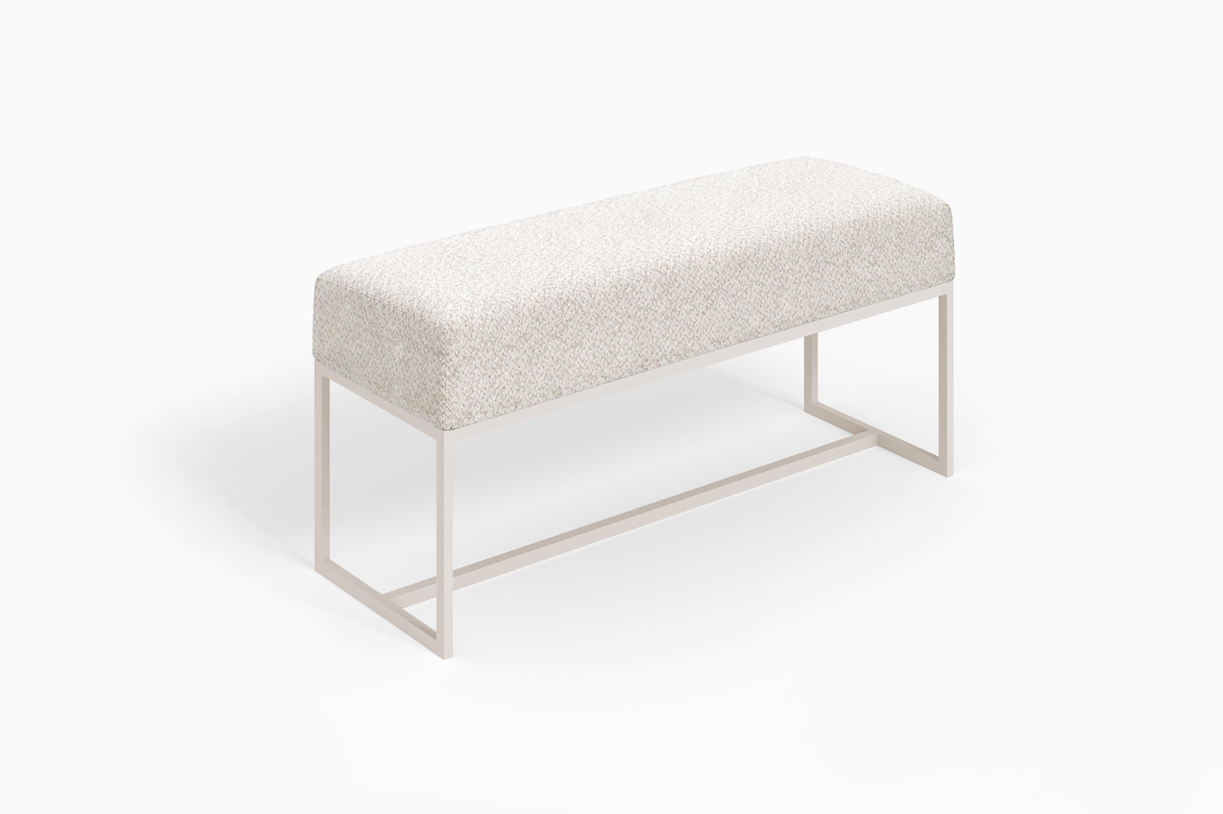Design Möbel Sitzbank Gepolsterte Sitzbank mit Metallgestell verschiedene Farben und Größen