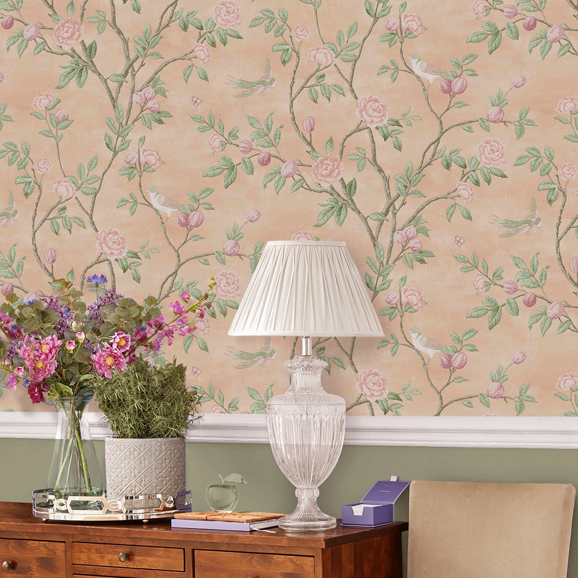 LAURA ASHLEY Vliestapete Eglantine, gemustert, FSC® günstig online kaufen