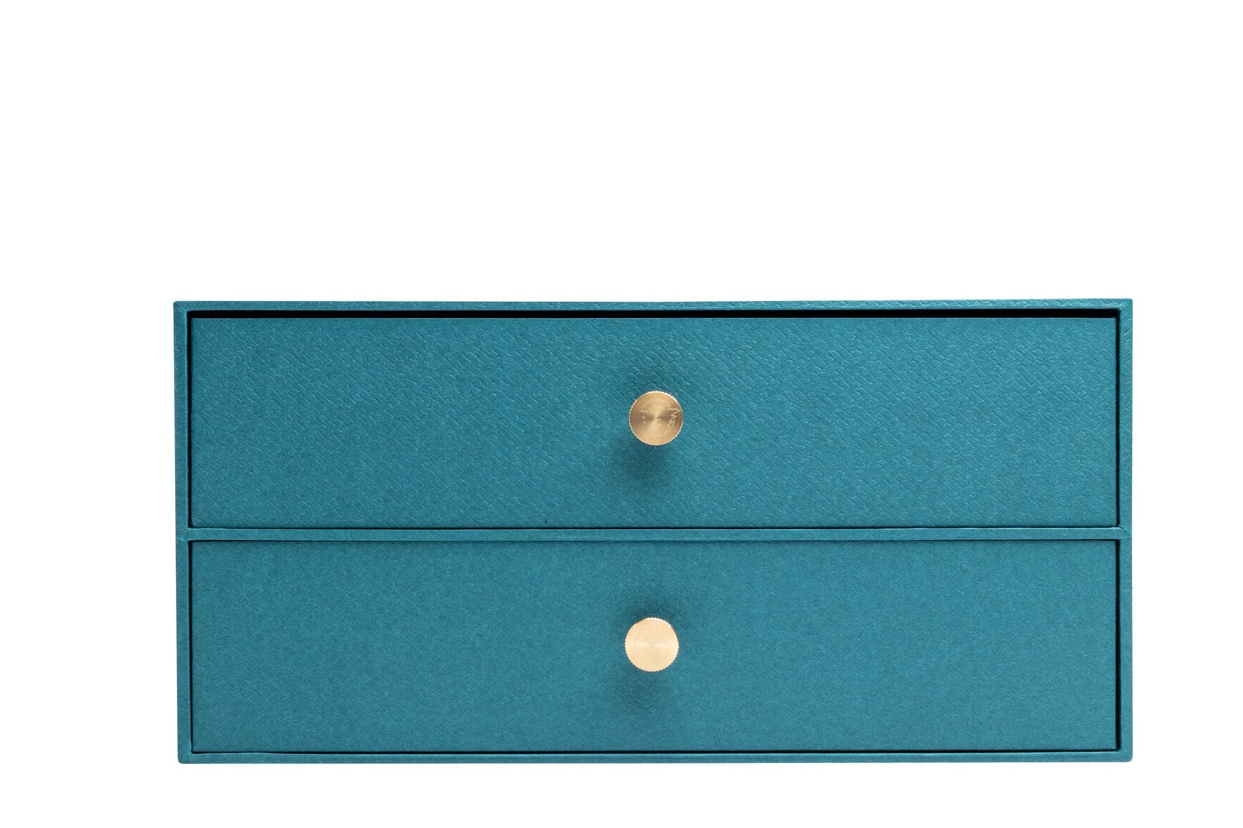 EXACOMPTA Schubladenbox Schubladenbox 2 Schubladen 17x355x27 cm A4 Maxi Bleu canard 30603E, Bodenpresentation Display