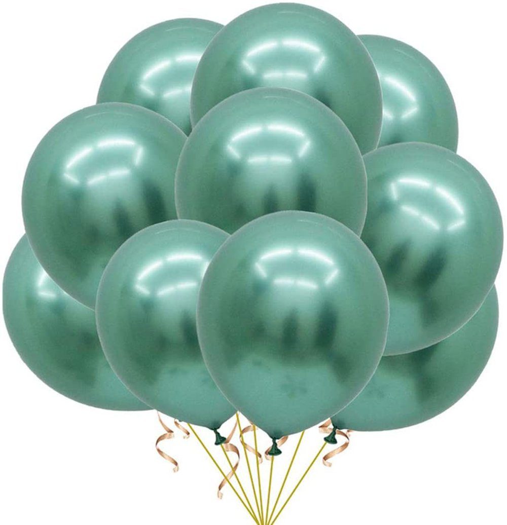 Leway Folienballon »50 Luftballons Grüne Metall-Latexballons für Helium und  Luft«