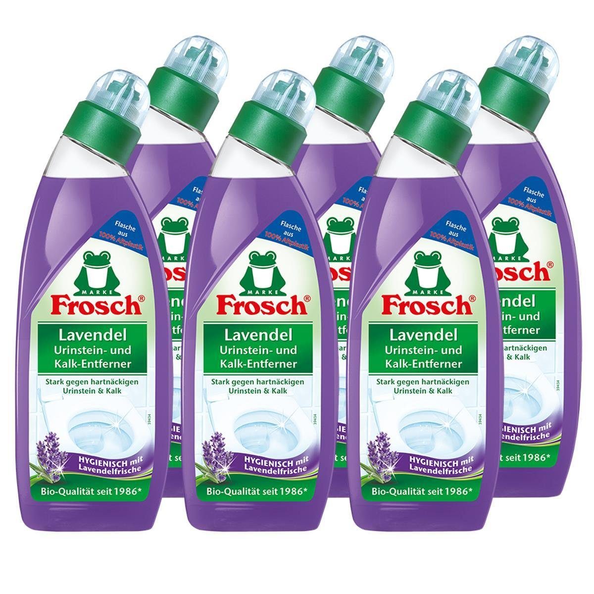 Hygienisch 750 ml - 6x Frosch Lavendel Urinstein- m und Kalk-Entferner WC-Reiniger FROSCH