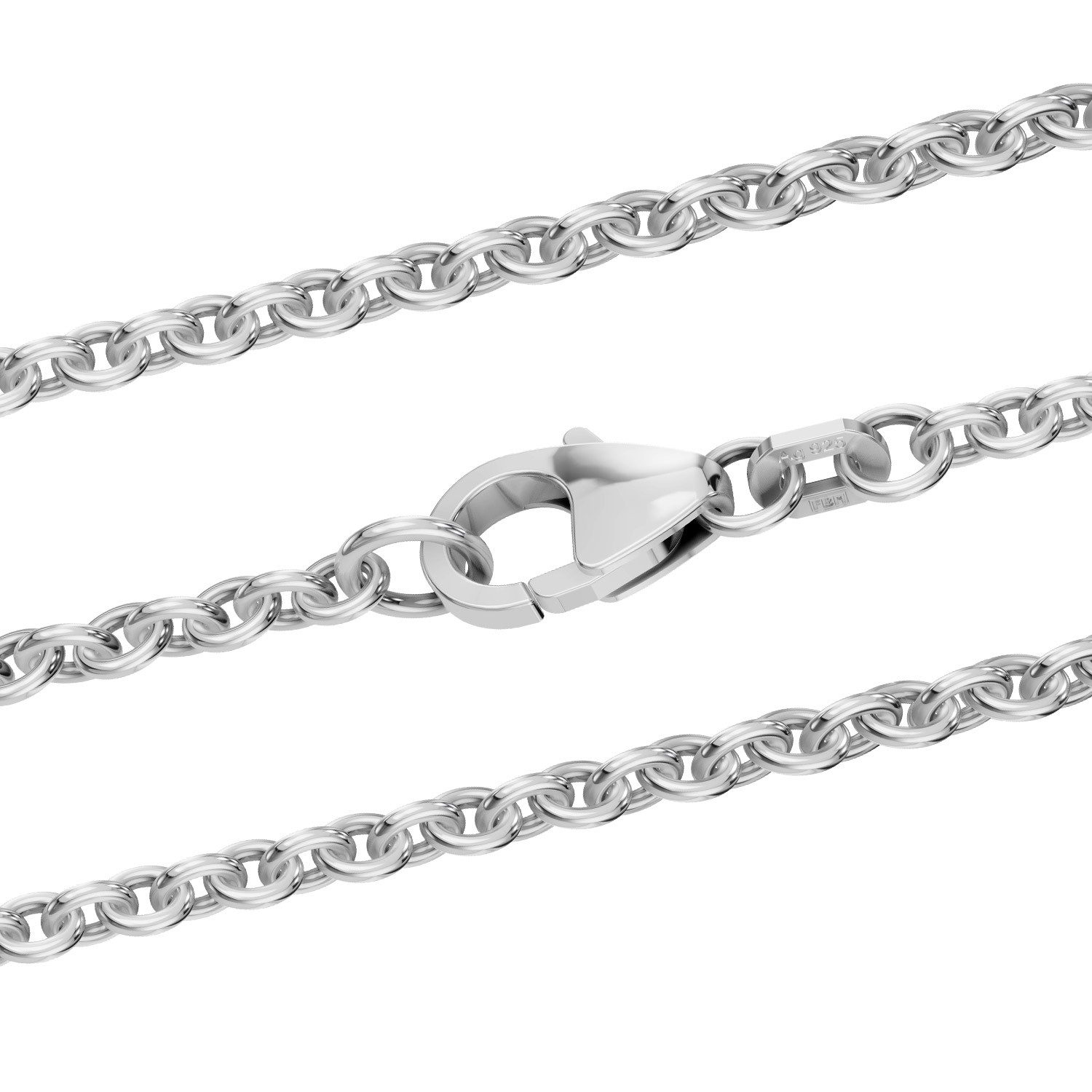 Silberkette Silberkette Ankerkette Länge 45cm - Breite 2,8mm - 925 Silber