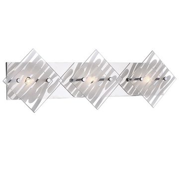 etc-shop LED Wandleuchte, Leuchtmittel nicht inklusive, Wandlampe Chrom Wandspot Glas klar Strahler, weiß Dekorlinien