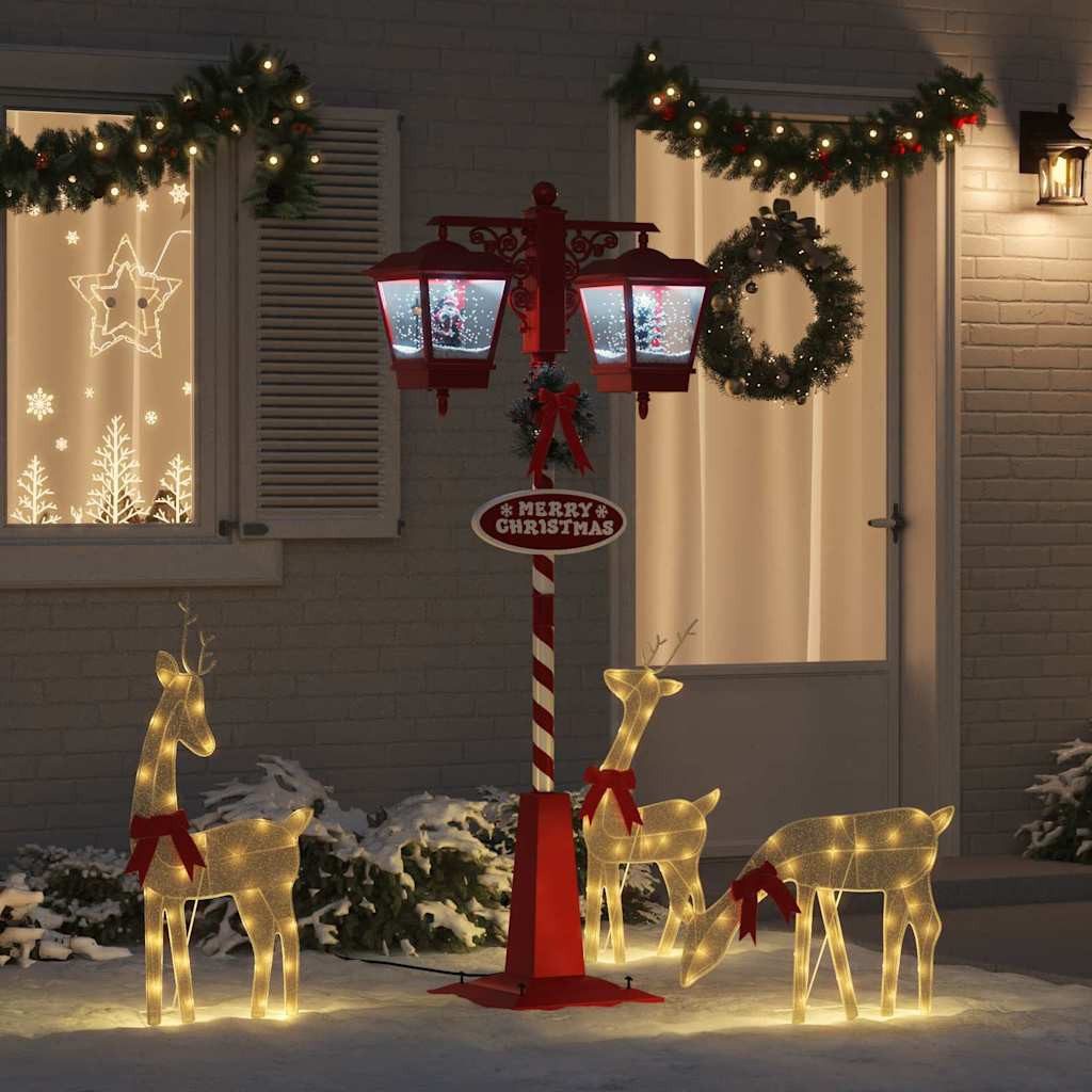 vidaXL Christbaumschmuck Weihnachtsstraßenlampe mit 2 Laternen Rot 80 x 40, günstig online kaufen