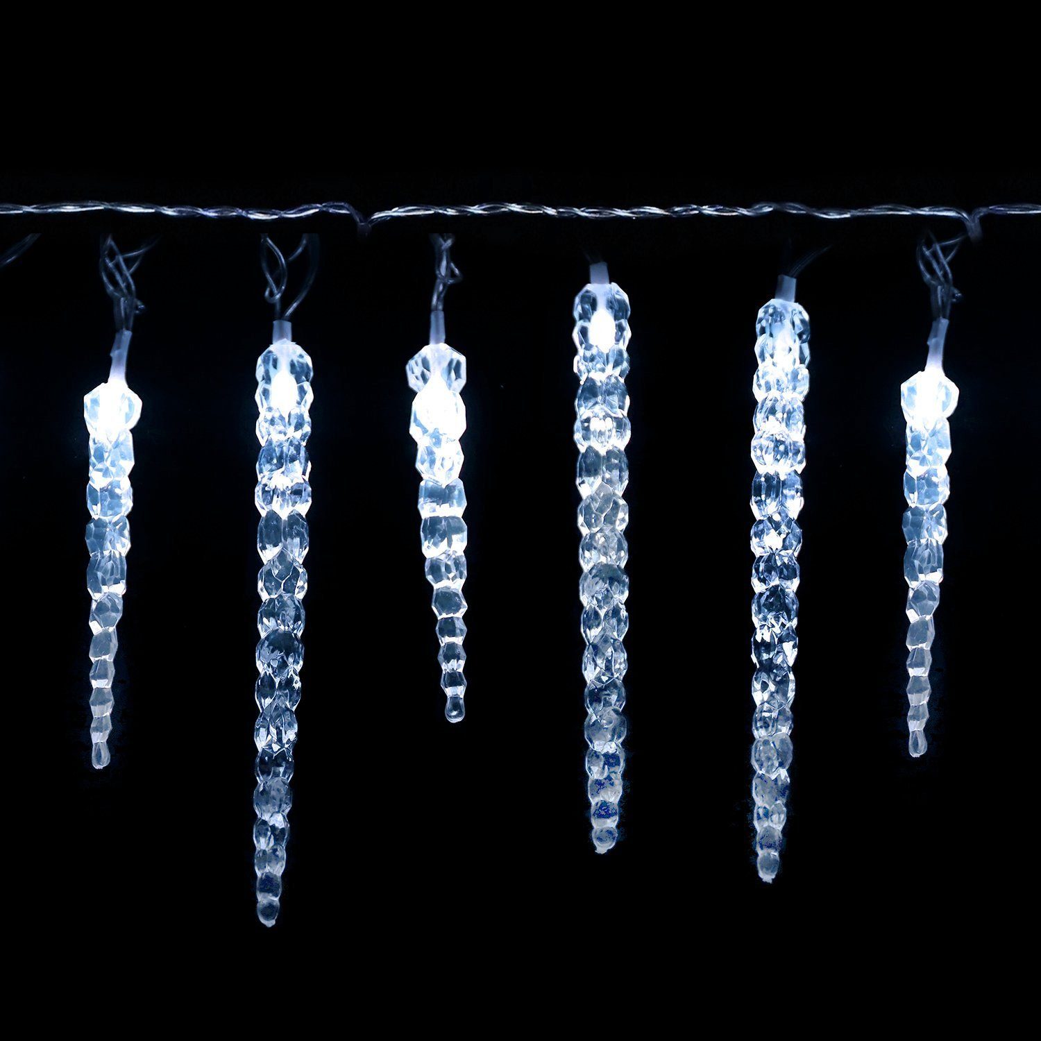 Salcar Lichterkette LED Feuerwerk Lichterkette Eiszapfen Beleuchtung – Bild 4 von 5