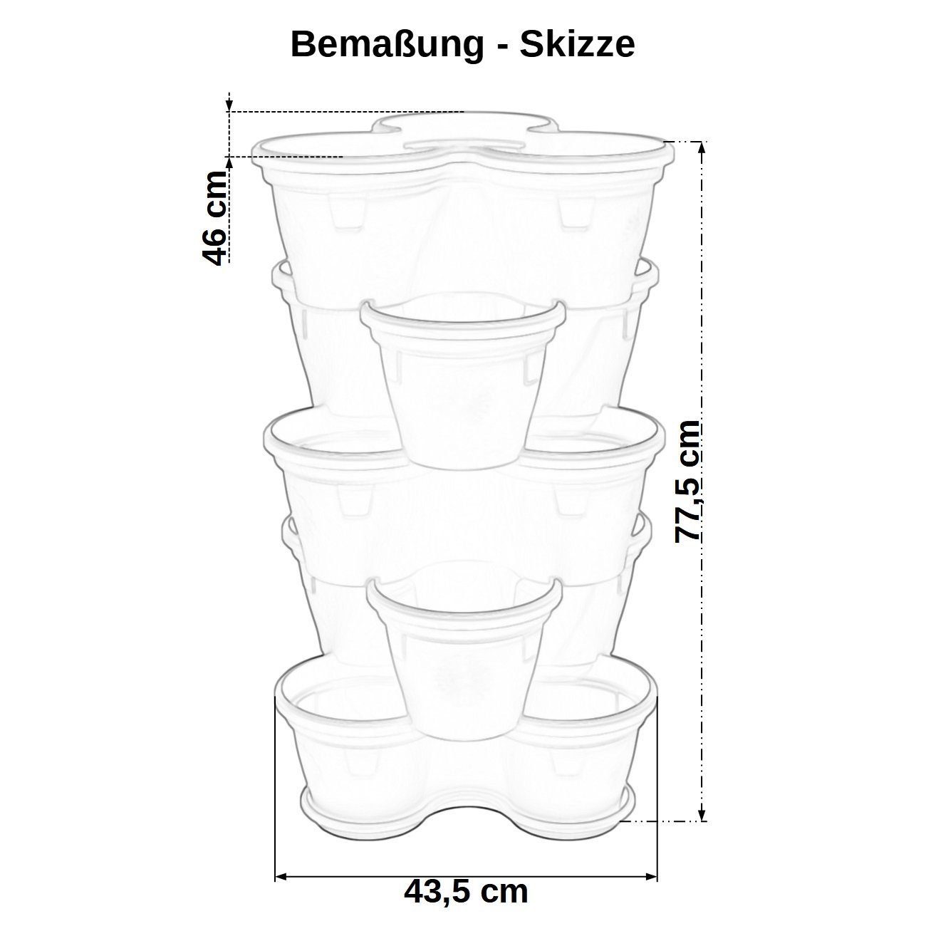 Kunststoff Engelland Säulentopf, 11 robuster Ebene), 5 je Liter Hochbeet, Terrakotta/Dunkelbraun fallsicher, stapelbar, Kräuterbeet (Vorteils-Set, St., platzsparend, Fassungsvermögen Blumenständer UV-beständig,