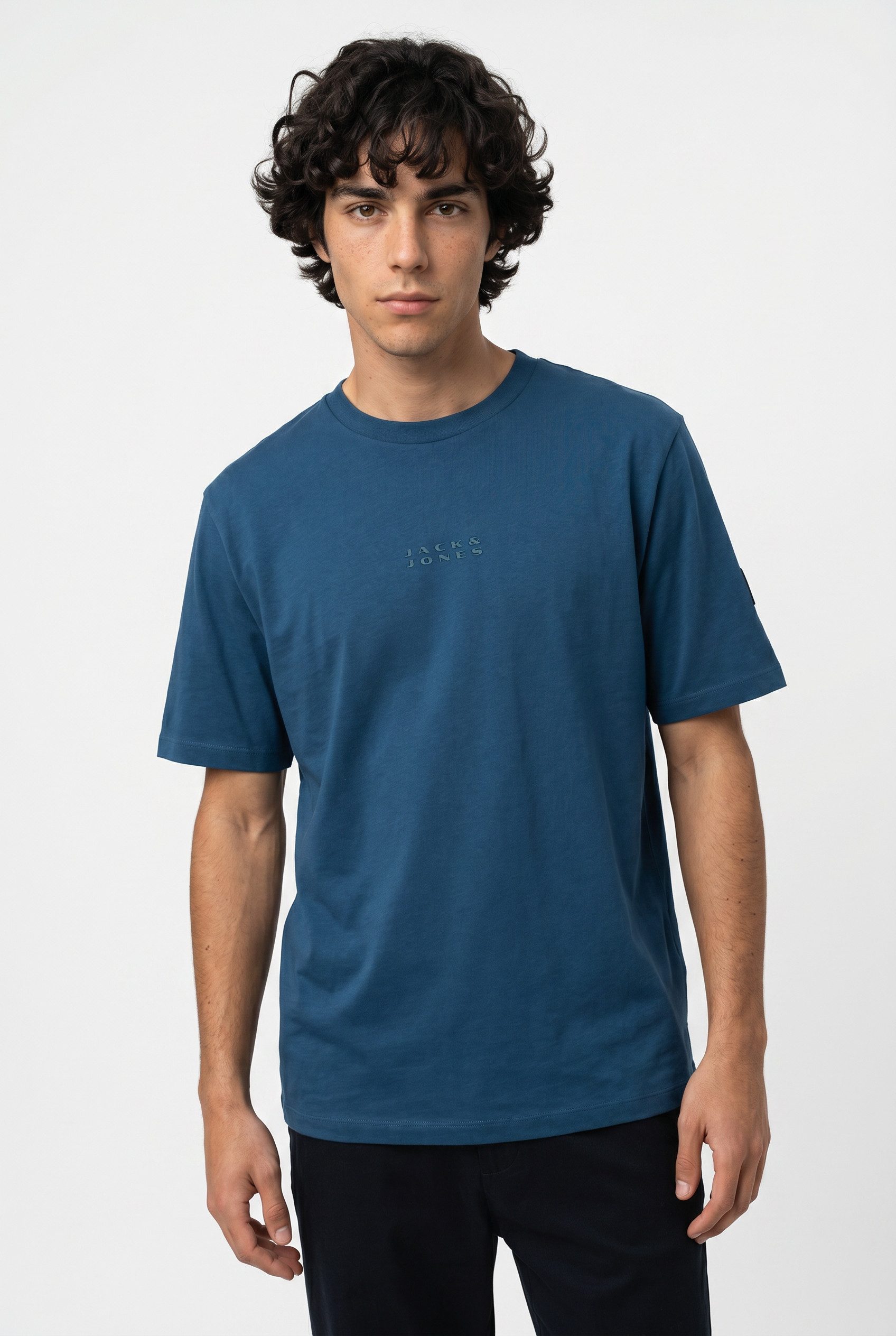 Jack & Jones Kurzarmshirt JCOPOINT BADGE TEE SS CREW NECK