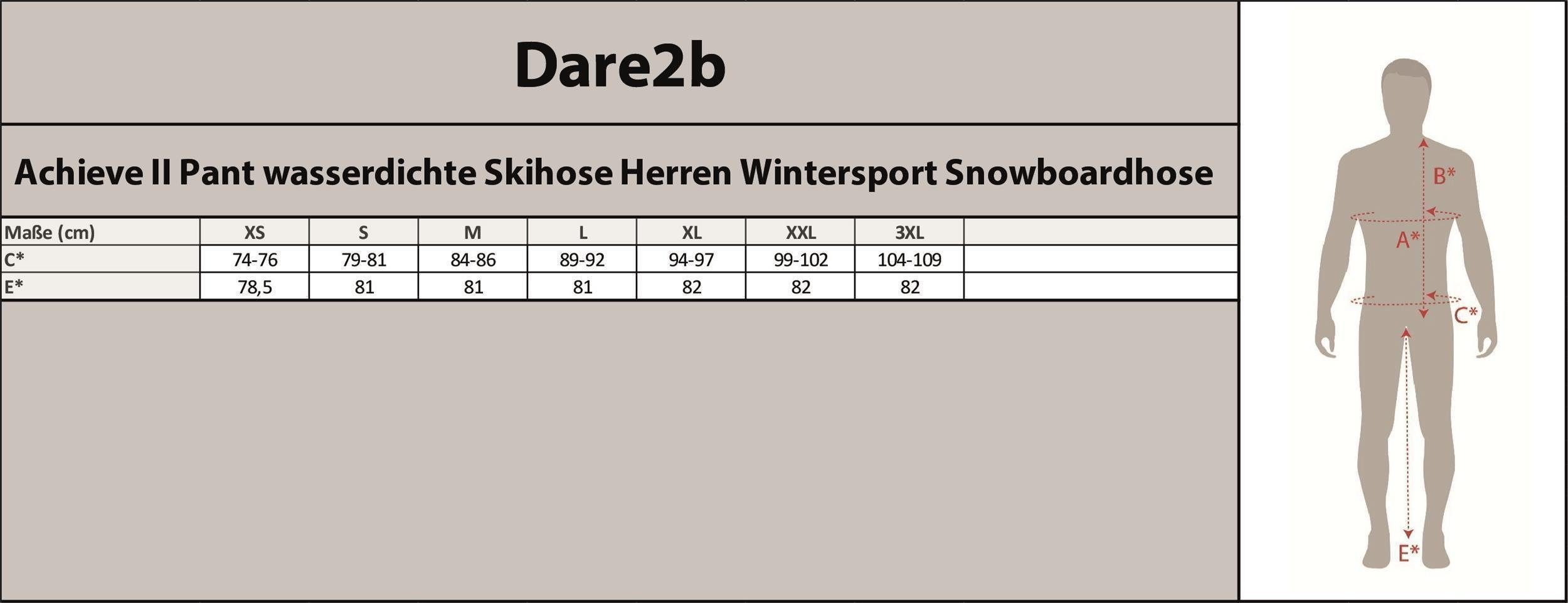 Dare2b Skihose Achieve ii für Snowboarden, Herren, wasserdicht, Infrared Rodeln