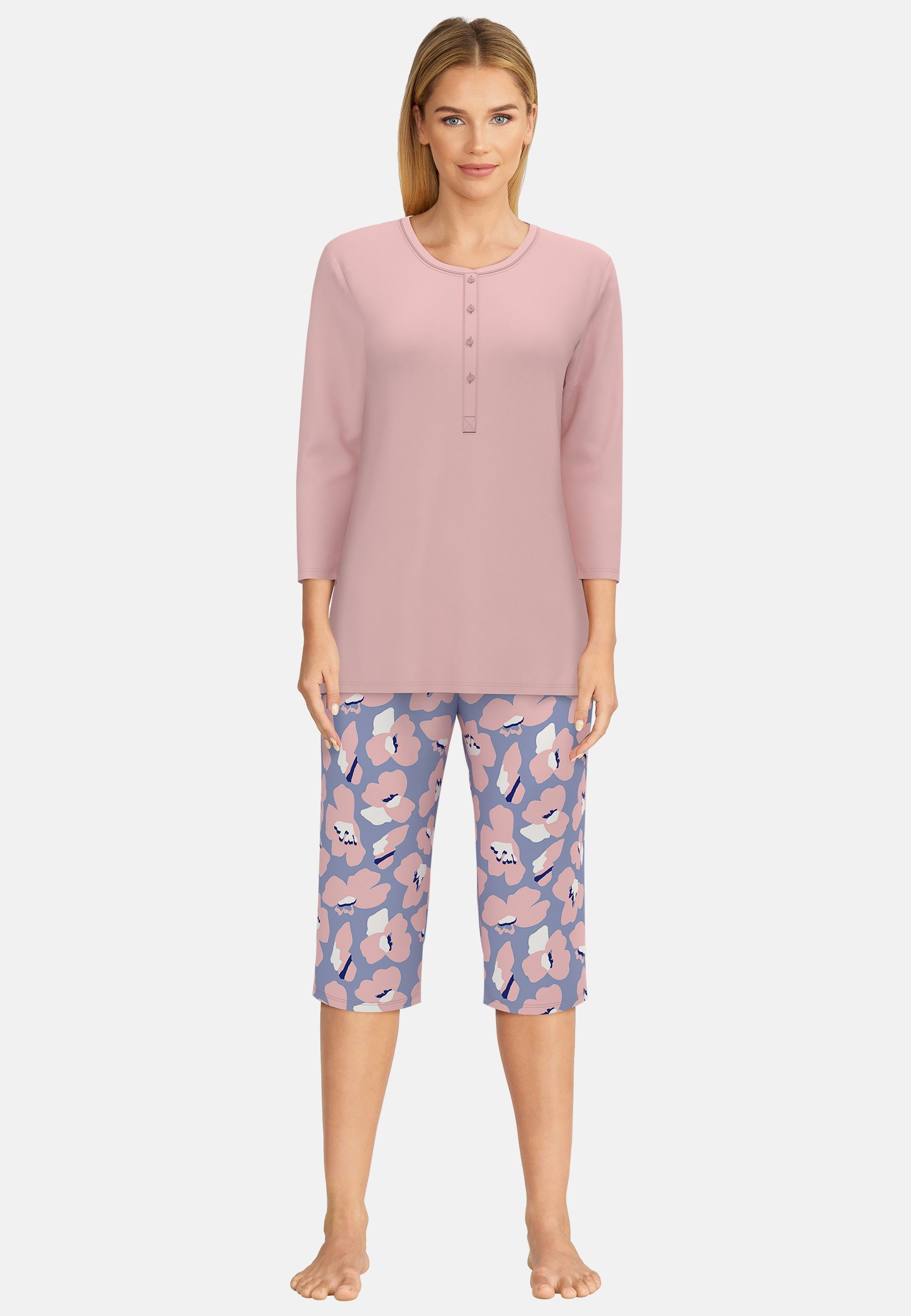 GÖTZBURG Pyjama GÖTZBURG Damen Pyjama rot bedruckt (1 tlg) günstig online kaufen