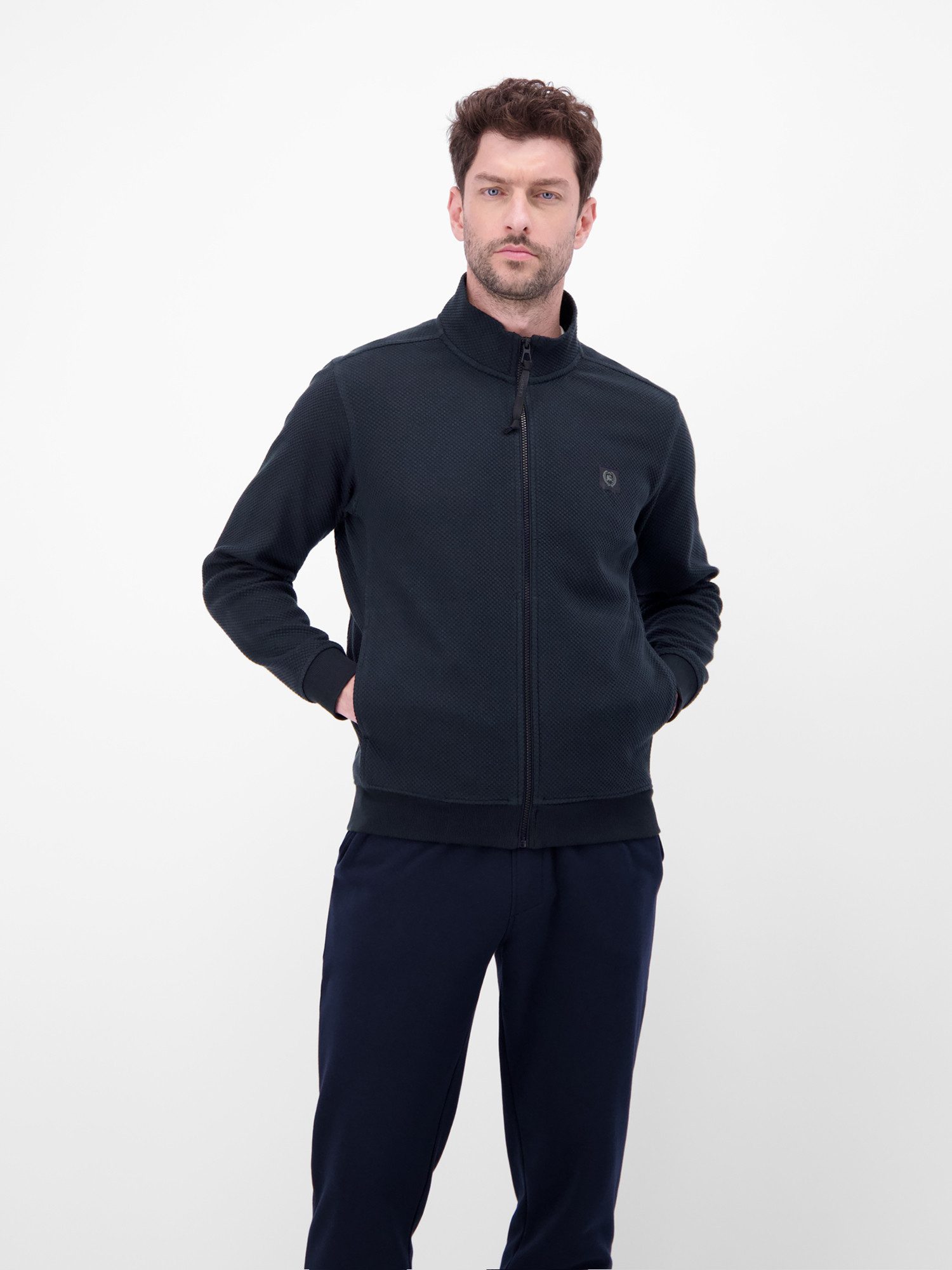 LERROS Sweatjacke Sweatjacke aus flexiblem Baumwollmischgewebe