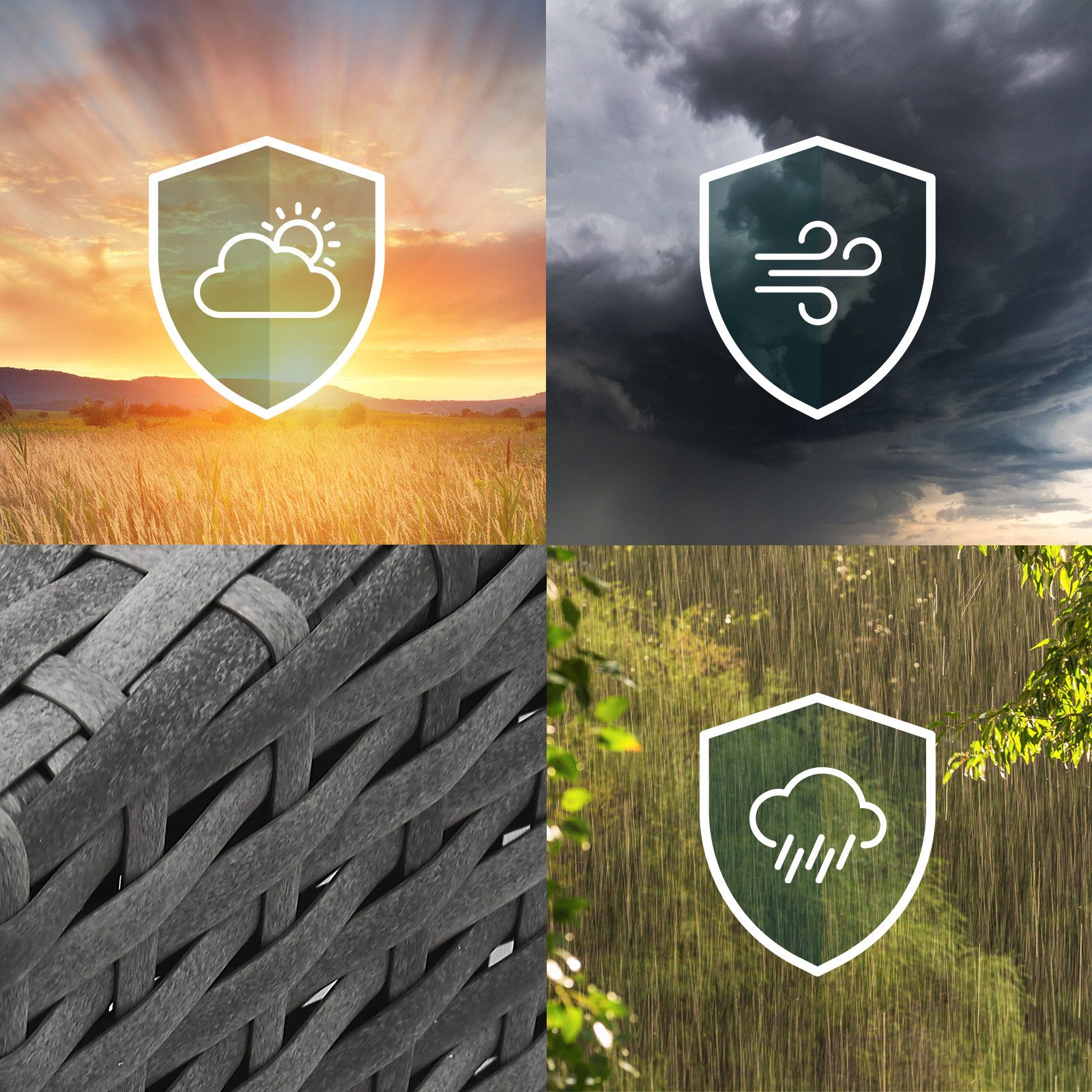 SVITA Gartenlounge-Set BROOKLYN XL, (Set, Essgruppe), Polyrattan, Rattan-Möbel, Garten-Lounge, Outdoor-Sitzmöbel