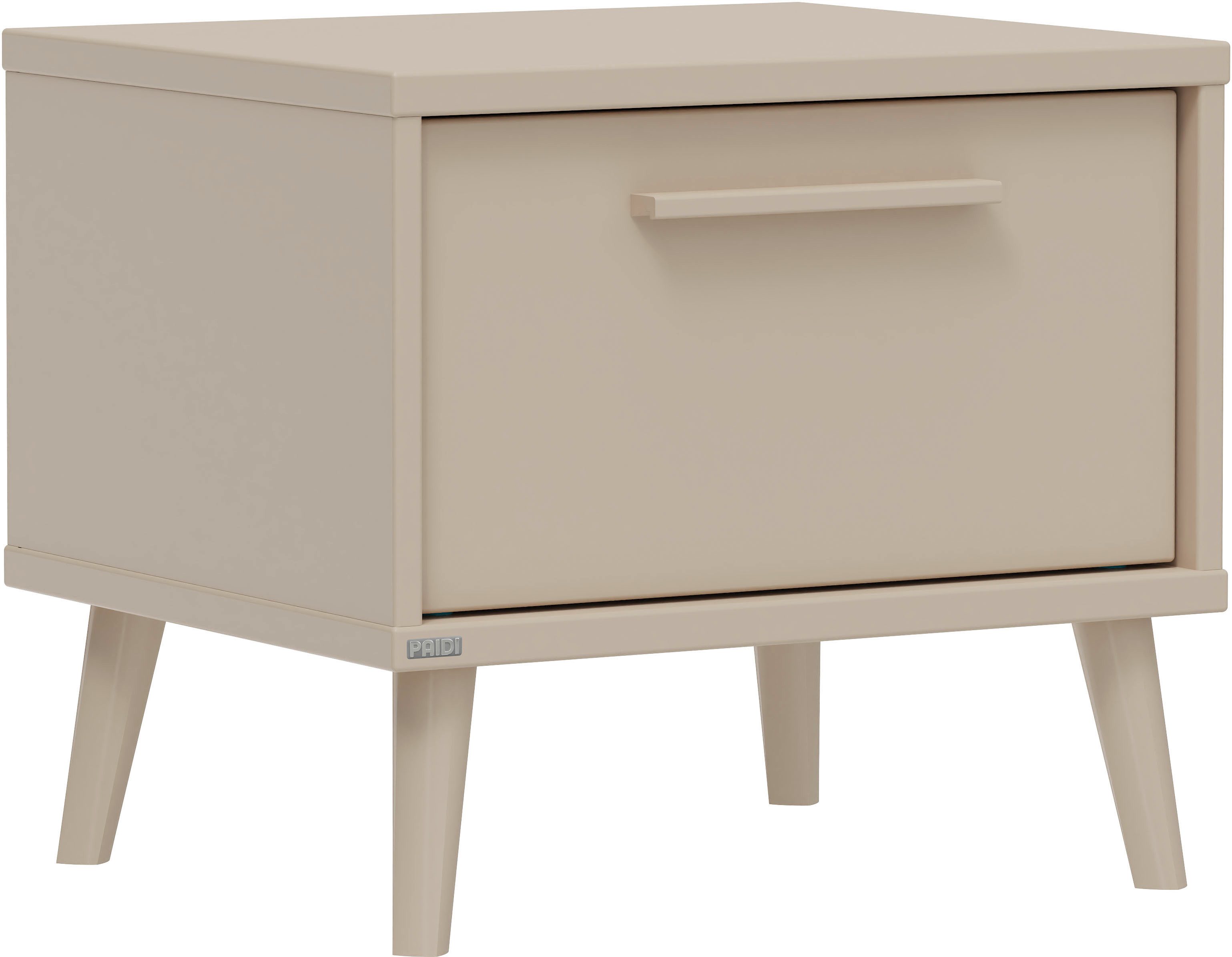 PAIDI Nachtkommode EEFJE in Beige, Schublade mit Soft-Close, verschiedene Ausführungen (B/H/T ca. 48/43/41cm), moderner und langlebiger Nachttisch aus Holz, geprüfte Qualität
