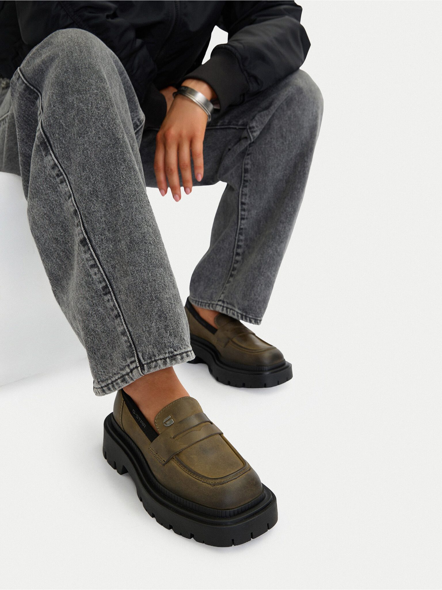 G-STAR G Star Raw Women's Loafers Green CEO-WI34-JOSIA-04 Mokassin
