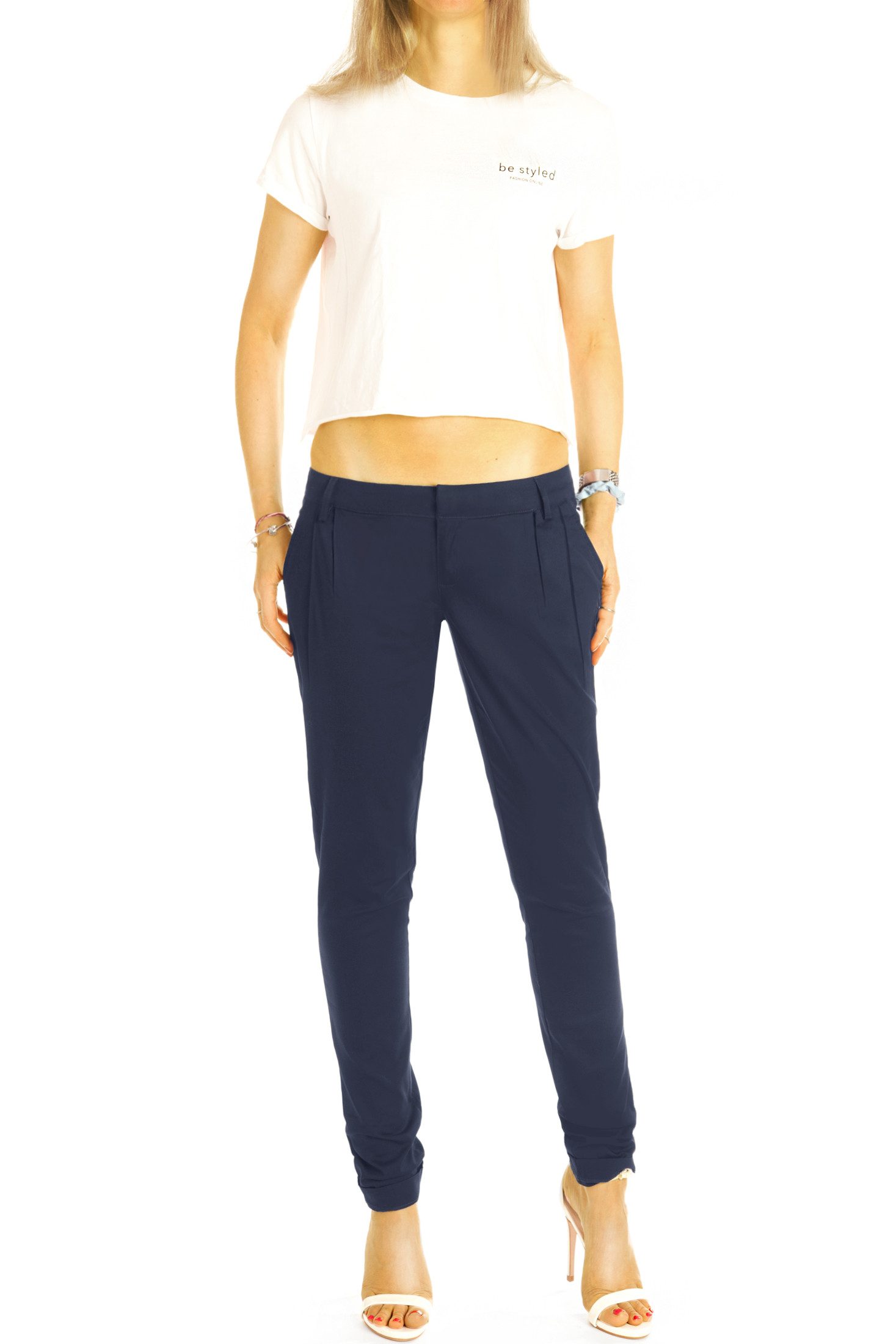 be styled Chinohose Tapered Stoffhose, Chino, Hüfthose mit Stretch - Damen - h20a-A – Bild 3 von 5