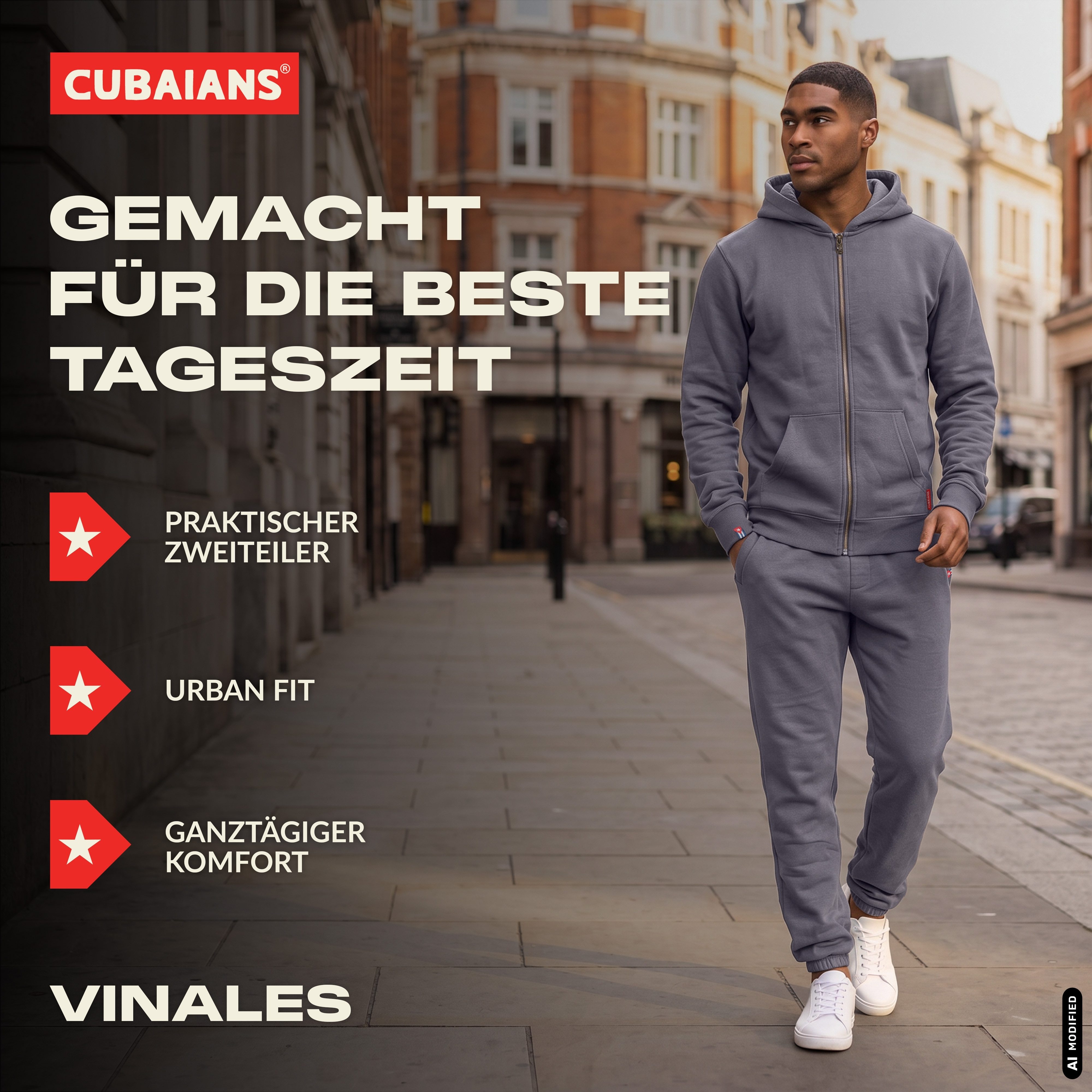 CUBAIANS Trainingsanzug Vinales Herren Jogging Anzug für Männer Hausanzug – Bild 4 von 5