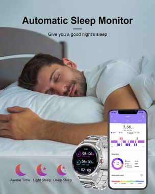 Lige Fitness-Tracker Blutdruck/Herzfrequenz, IP67 Wasserdicht Smartwatch (1,32 Zoll, Android/iOS)