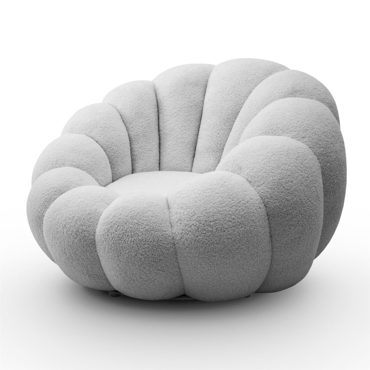 yourhouse24 Drehsessel ORIA, Boucle-Stoff, Sessel mit Fußstütze (Set, 2-St., Relaxsessel mit Hocker), 360° drehbar, Low-Seating