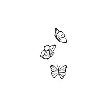 FOREVER NEVER Schmuck-Tattoo Schmetterlinge im Bauch
