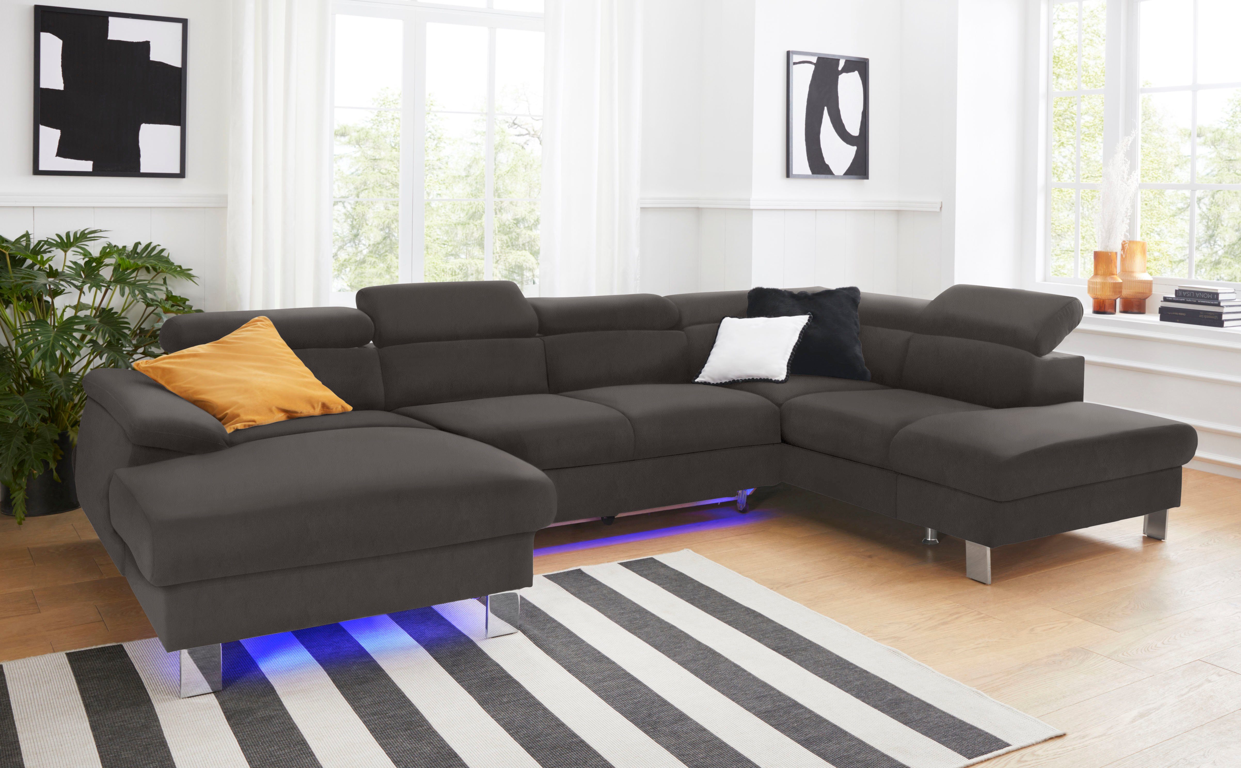 COTTA Wohnlandschaft "Komaris U-Form, B: 320 cm" mit Kopfteilverstellung, o günstig online kaufen