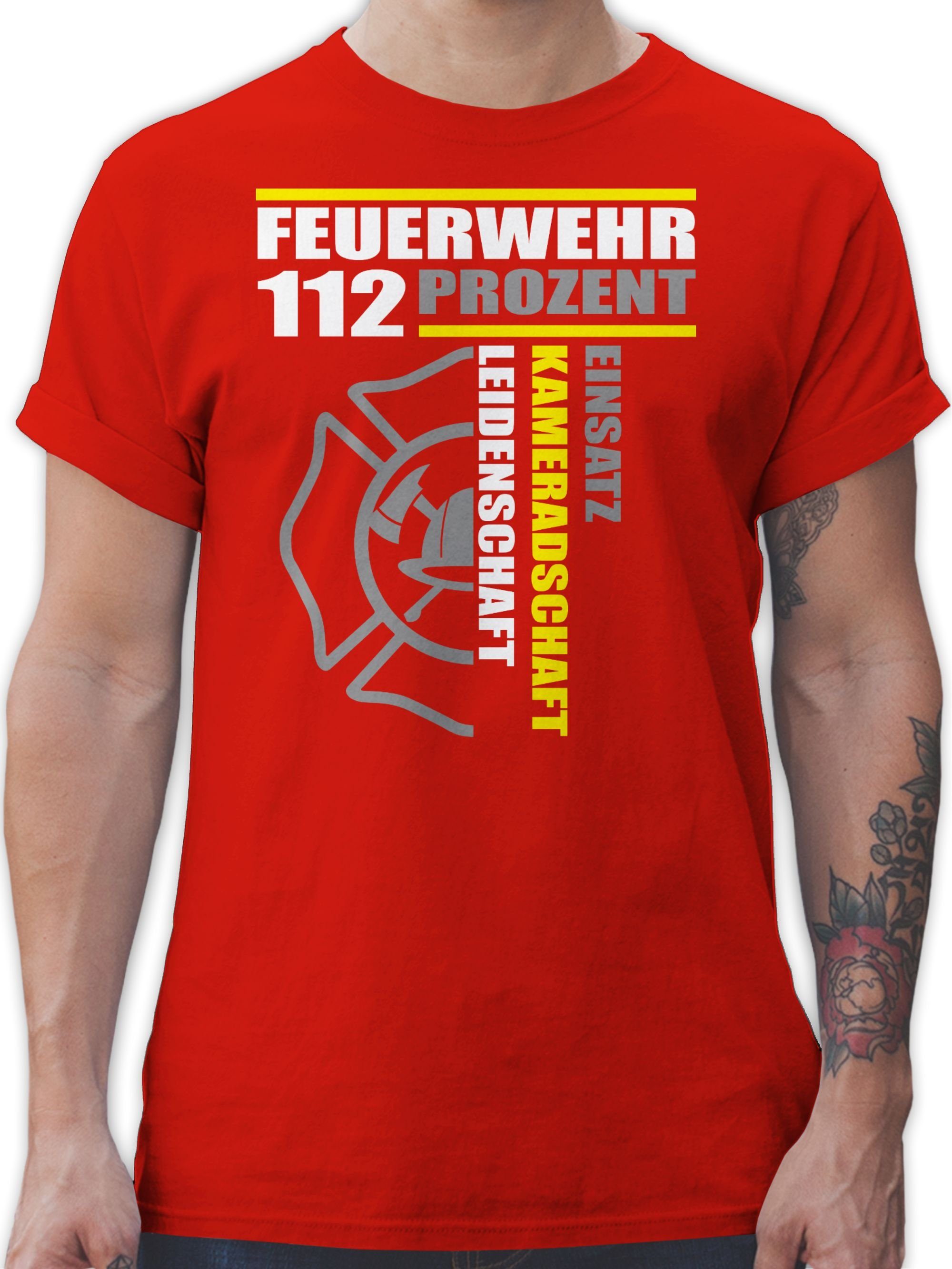Shirtracer T-Shirt Feuerwehr 112 Prozent Einsatz günstig online kaufen