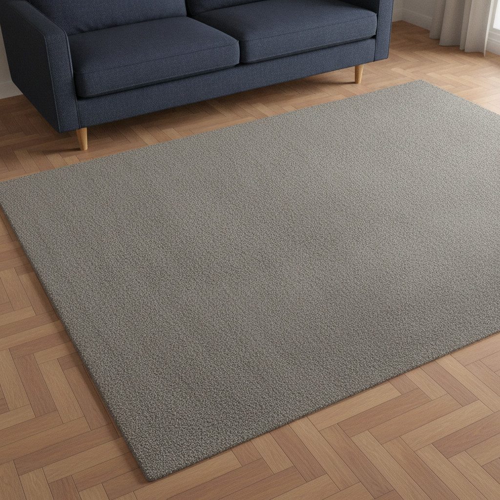 TaCa Home Wollteppich Handgewebter Gabbeh Woll-Teppich aus reiner Schurwolle, rechteckig, Höhe: 18 mm, Wohnzimmer Schlafzimmer Esszimmer, grau - 80 x 150 cm