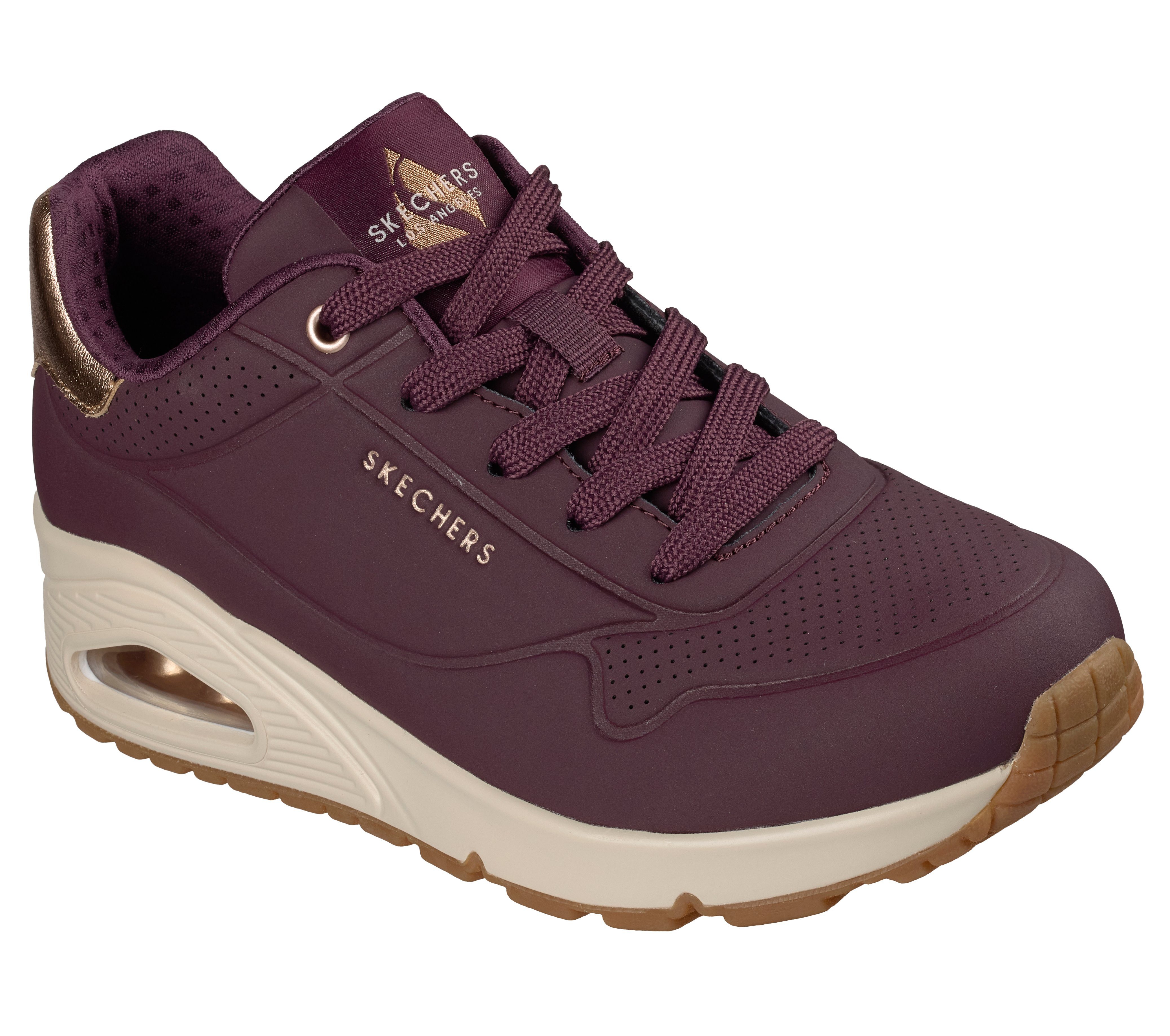 Skechers UNO GOLDEN AIR Sneaker Freizeitschuh, Halbschuh, Schnürschuh mit Metallic-Einsatz