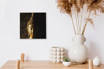 OneMillionCanvasses® Leinwandbild Buddha - Buddha-Statue - Gold - Spirituell - Schwarz, (1 St), Leinwand Bilder für Wohnzimmer Schlafzimmer