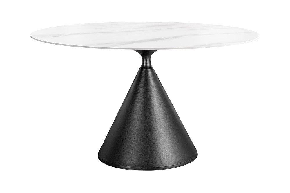 riess-ambiente Esstisch SIGNATURE Ø135cm weiß - Keramik, Marmor-Design, Metall, Säulenfuß (Einzelartikel, 1-St), stabil, alltagstauglich & für 4 Personen – idea – Bild 2 von 5
