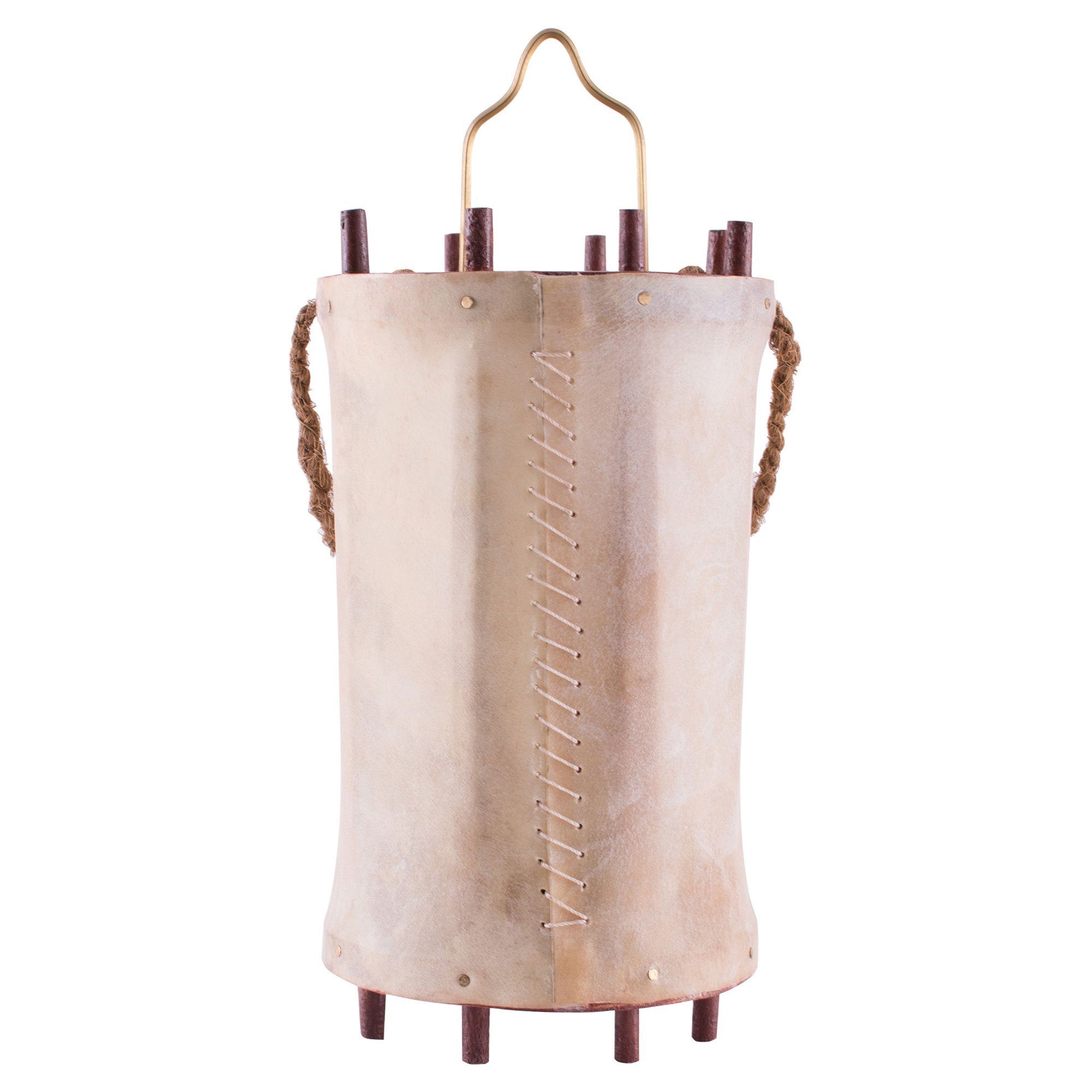 Battle Merchant Ritter-Kostüm Mittelalterliche Laterne aus Holz und Rohhaut (Pergament)