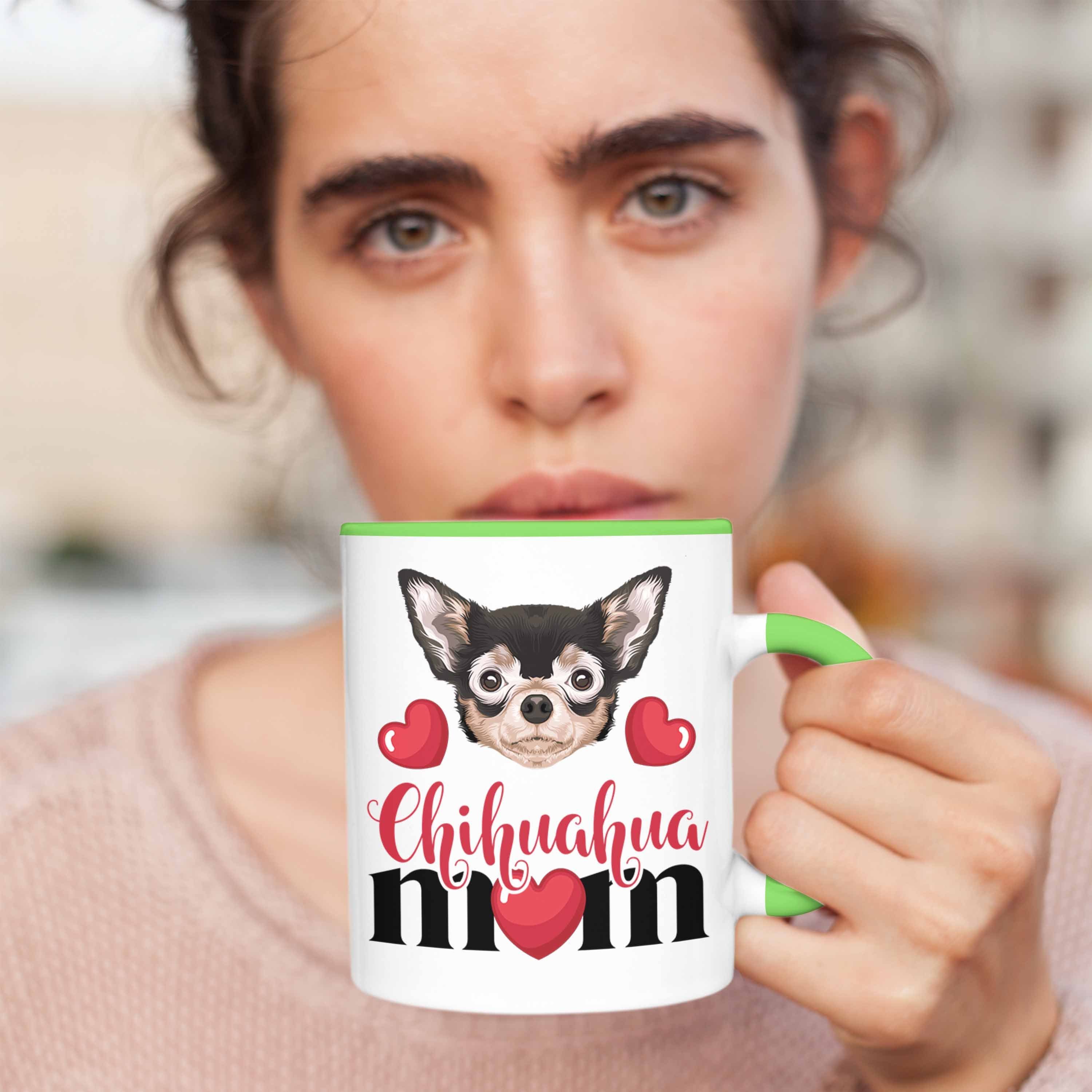 Tasse Geschenk Lustiger Geschenkide Grün Trendation Spruch Besitzer Mama Tasse Mom Chihuahua